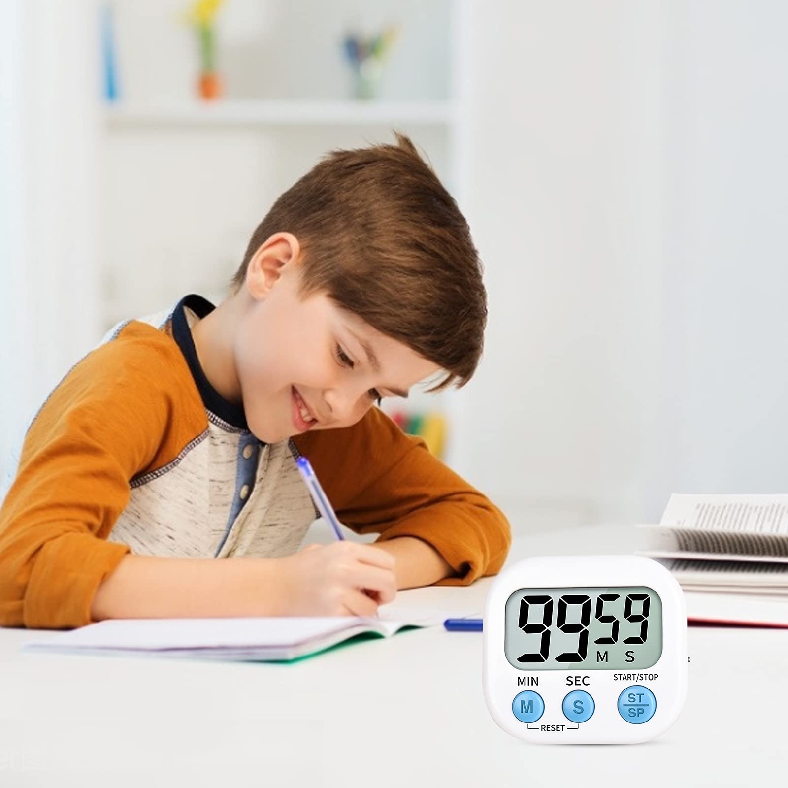 **Large Digital Kitchen Timer for Kids - Oversized Display, Magnetic Back & Loud Alarm - Perfect for Cooking, Classroom, Bathroom, Teachers & Parents (Blue)**    *Ideal for Baking, Homework, Time Management & Teaching Kids Responsibility*