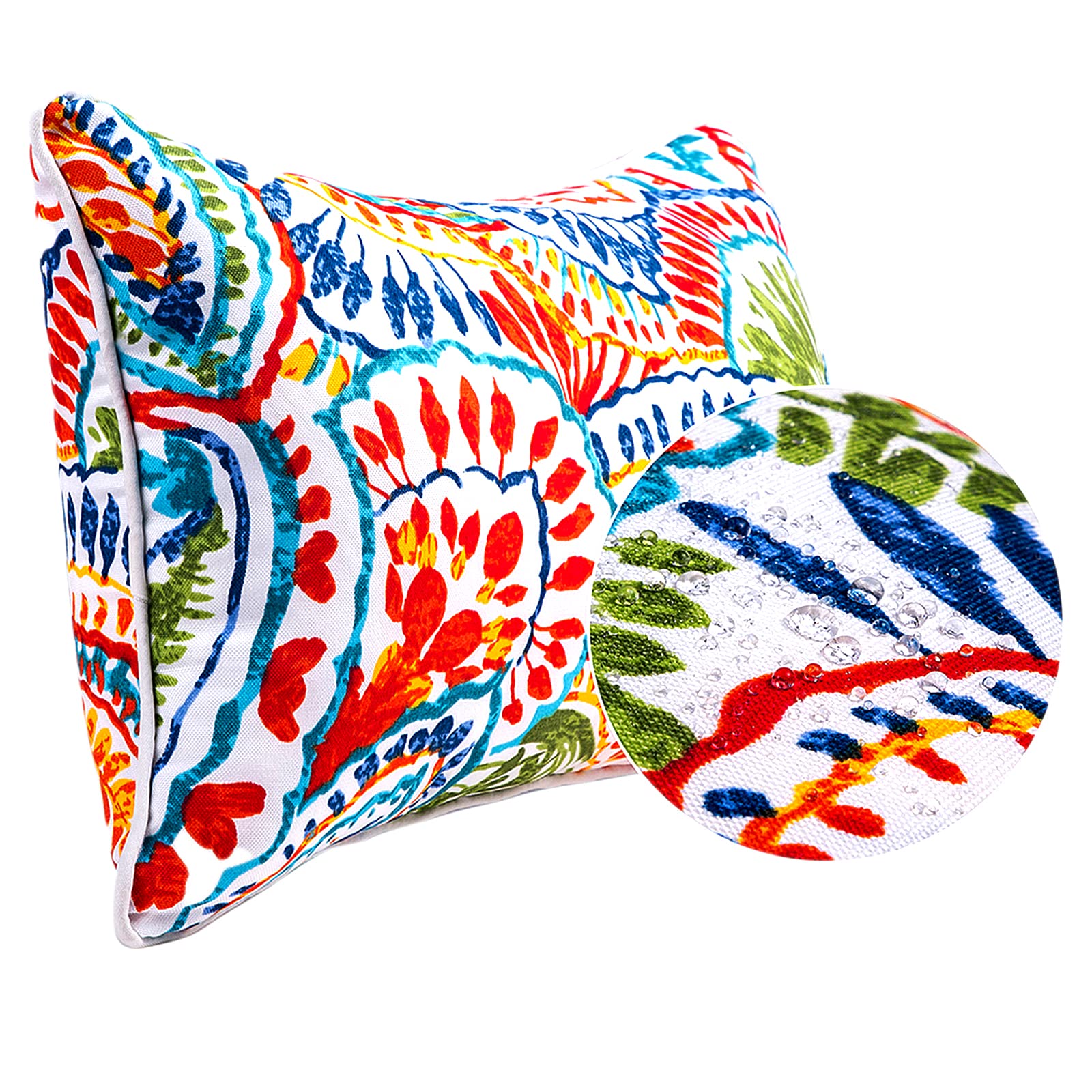JMGBird Waterproof Outdoor Pillows Set of 2 - 12×20 Inch Lumbar Cushions with Insert for Patio Furniture, Garden Chairs, Poolside Lounging & Backyard Decor