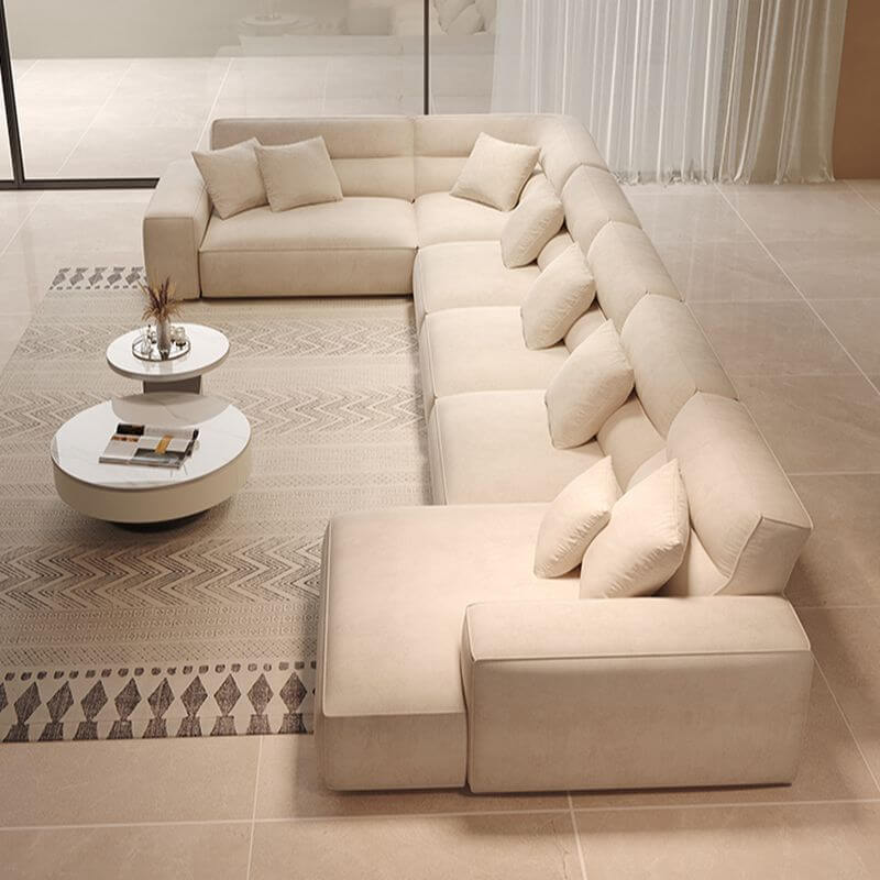 L-Shaped Right-Hand Facing Reclining Sofa with Concealed Support - Modern Sectional Couch for Living Room, Home Theater & Family Parlor Relaxation