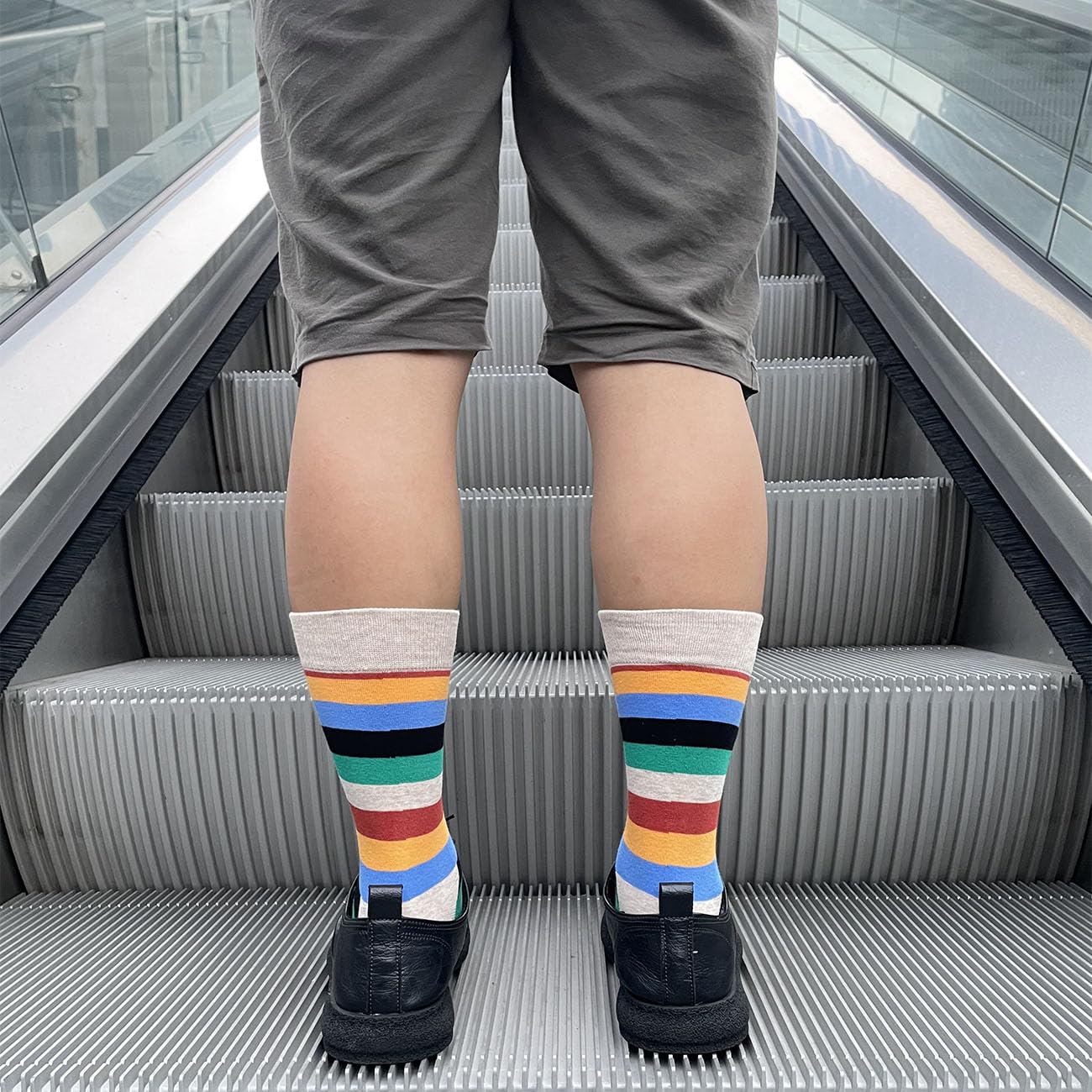 HIWEAR Men's Cotton Dress Socks - Colorful Funky Novelty Design, Comfortable Calf-Length Multipack Socks for Work, Casual & Gifts