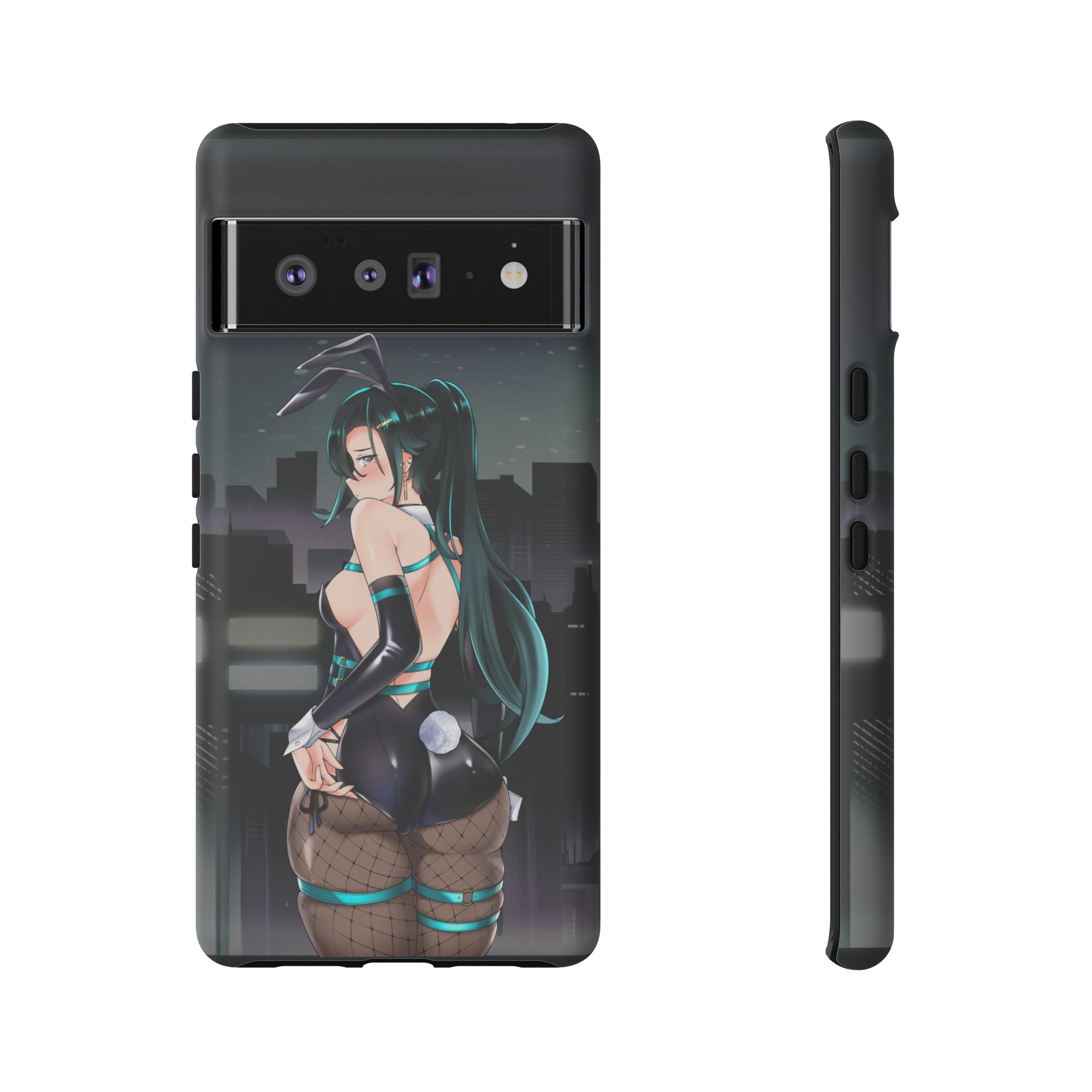 Cute Bunny Girl Floral Design Phone Case for iPhone & Samsung - Trendy Aesthetic Cover for Girls, Teens & Women - Perfect for Daily Use, School & Gifts