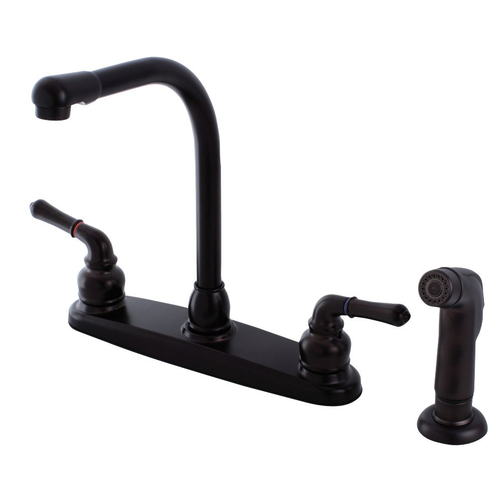 8 Inch High Arch Pull Down Kitchen Faucet with Sprayer - Oil Rubbed Bronze Finish for Modern Farmhouse & Industrial Style Kitchens