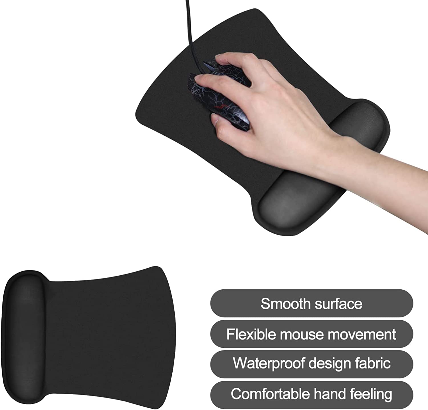 2Pcs Custom Photo Gaming Mouse Pad with Wrist Support - Non-Slip Rubber Base Ergonomic Mouse Mat for Office, Computer, Anime Fans - Perfect for Gaming, Work & Home Use