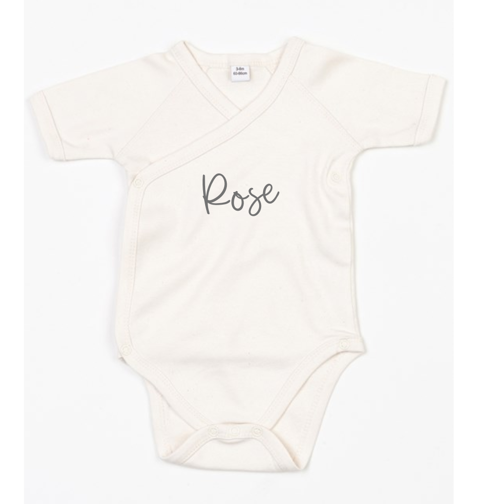 Personalized Baby Kimono Bodysuit - Soft & Comfortable Newborn Onesie for Baby Showers, Photography & Everyday Wear