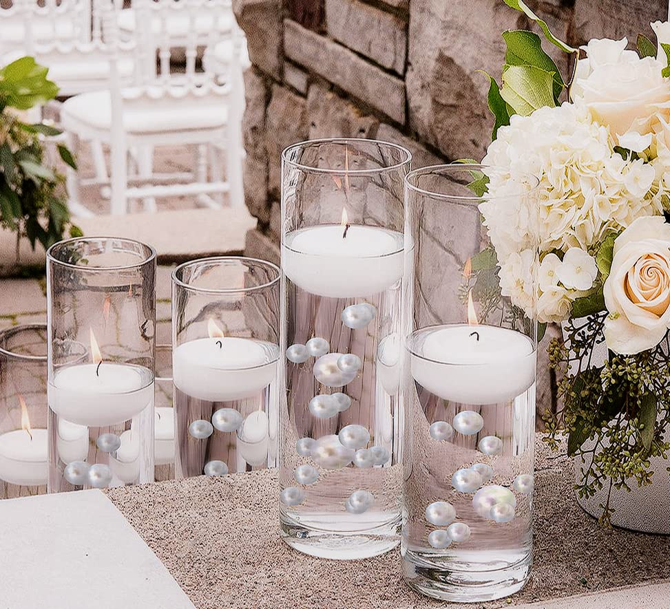 750 Floating White Pearls for Water Decor – Fills 10 Gallons for Stunning Floating Effect – Includes Pre-Measured Floating Gel Bags & Warm White Submersible Fairy Lights – Perfect for Weddings, Centerpieces, Baths, and Pool Parties