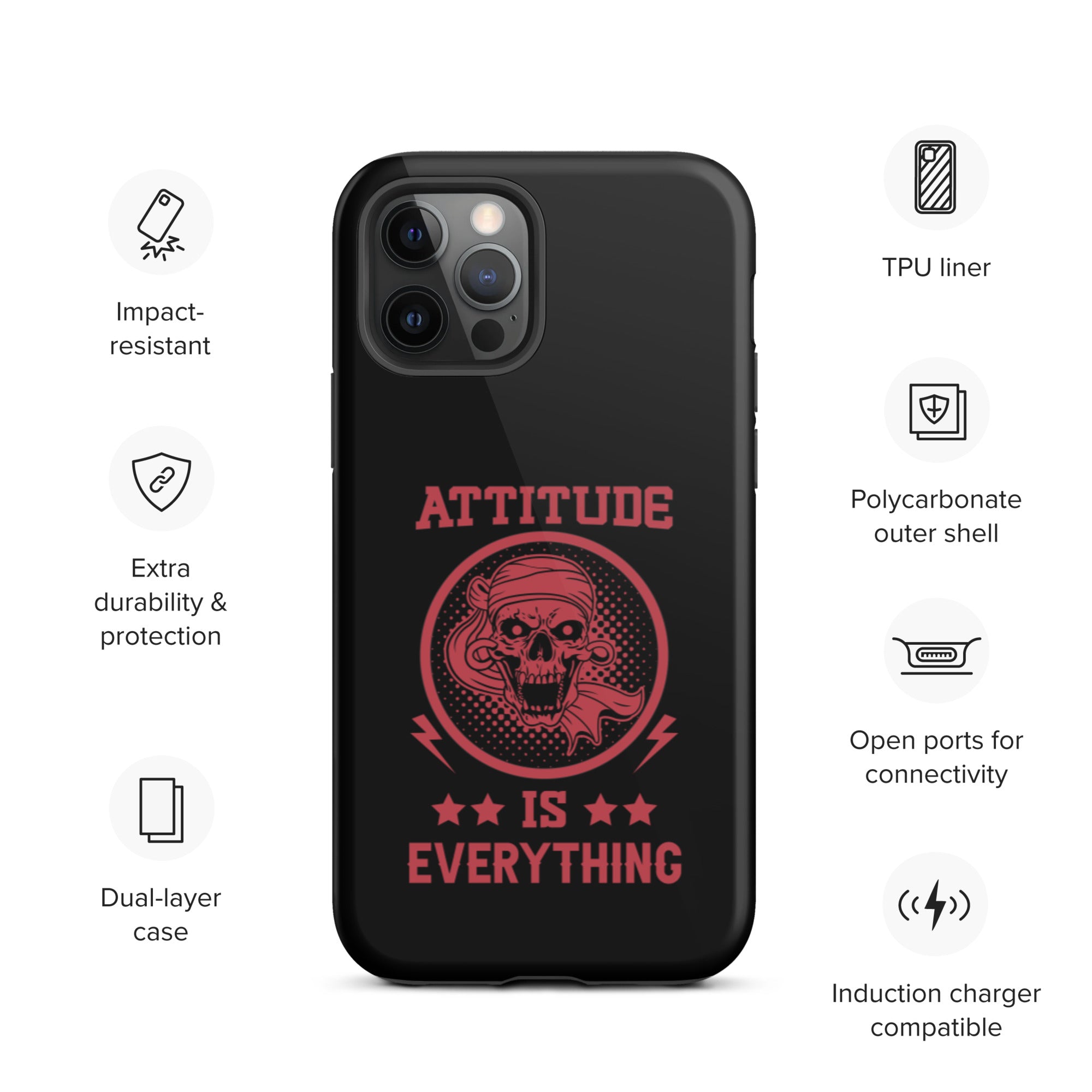 Attitude Is Everything - Durable & Shockproof iPhone Case for Protection - Perfect for Outdoor, Travel & Daily Use