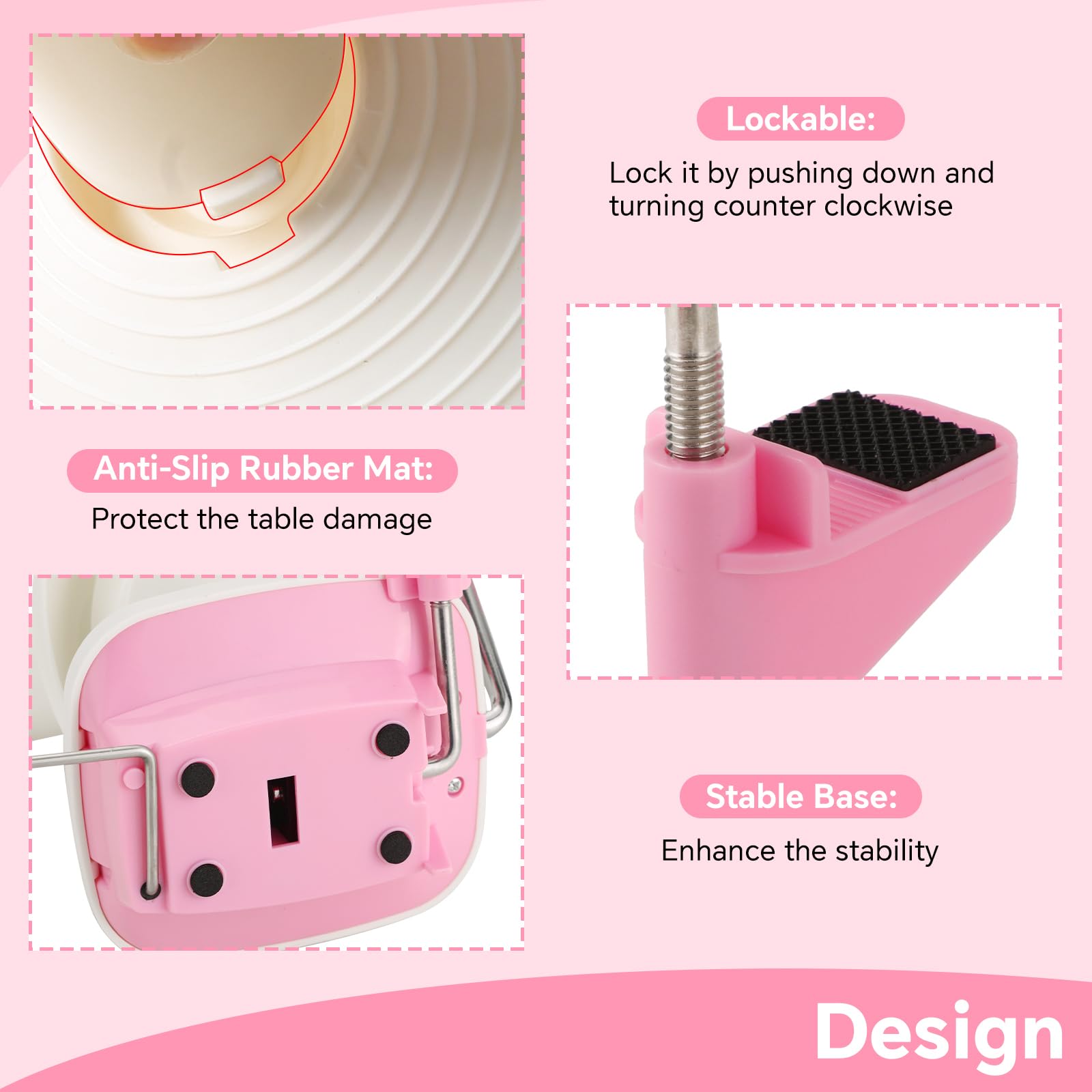 NATGAI Manual Yarn Ball Winder - Hand Operated Yarn Cake Maker for Knitting & Crocheting - Pink Wool Yarn Swift Holder for DIY Needlecraft, Fiber String Winding (Perfect for Home Crafting & Gift Making)