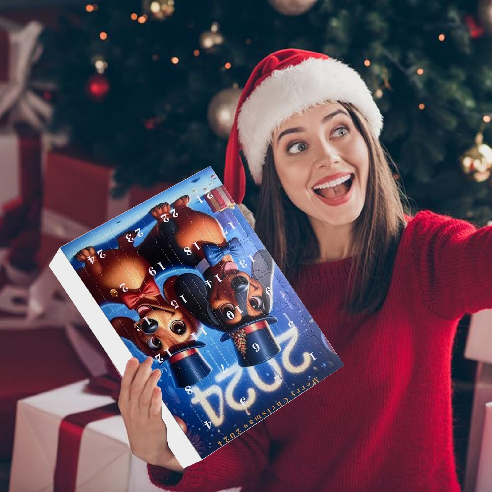 Dachshund Christmas Advent Calendar for Dogs - 24-Day Countdown Box with Holiday Treats & Toys | Perfect Gift for Pet Lovers | Festive Dog-Themed Holiday Decor & Dachshund Pendant | Ideal for Christmas Countdown & Pet Celebration
