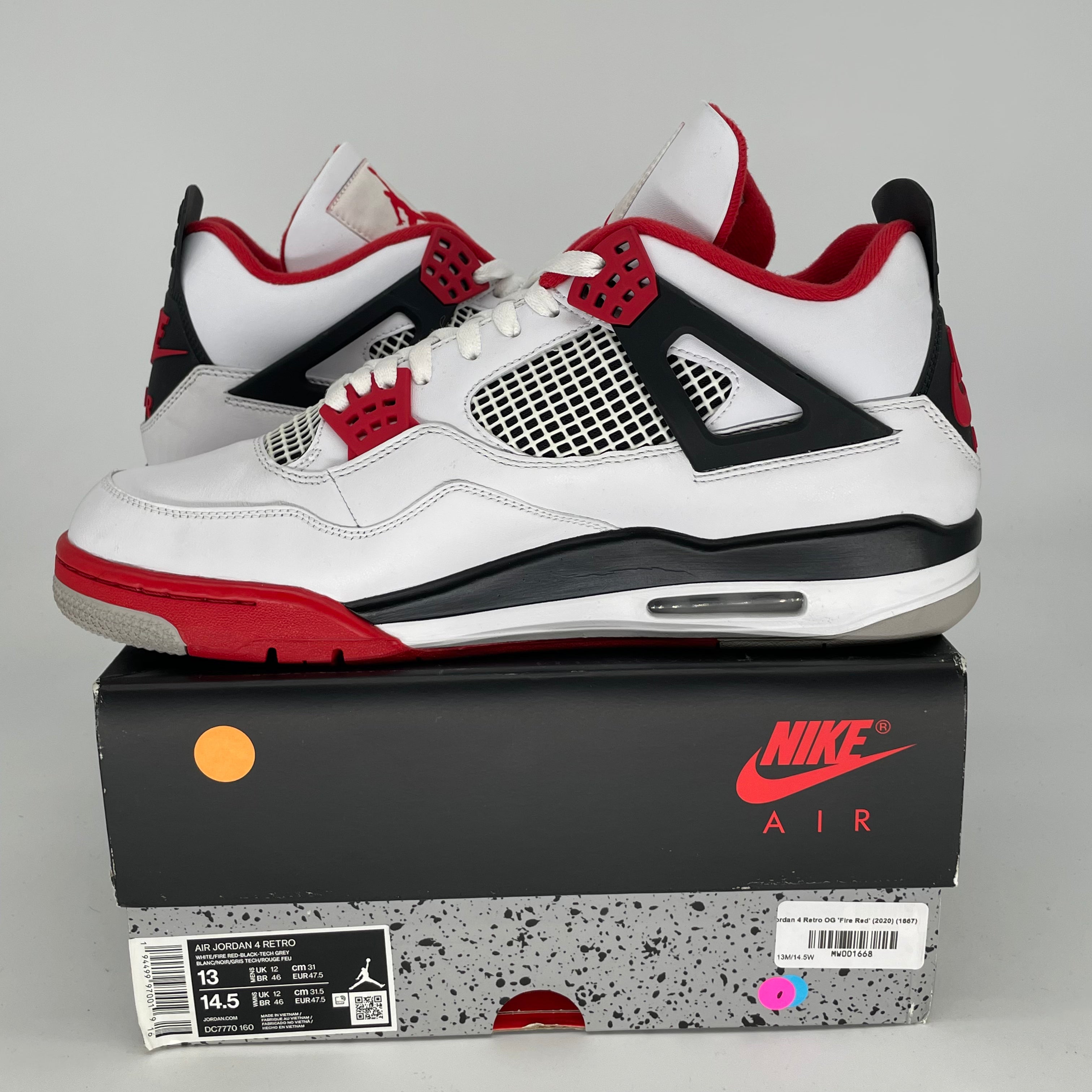 Original: AIR JORDAN 4 FIRE RED SIZE 13 DC7770 160   Optimized: Air Jordan 4 Retro 'Fire Red' Men's Basketball Shoes Size 13 DC7770-160 - Perfect for Streetwear & Sneaker Collectors