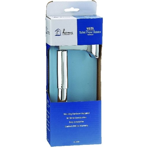 Home Impressions Vista Toilet Paper Holder - Chrome Bathroom Tissue Roll Stand with Easy Installation for Home, Office & RV Use