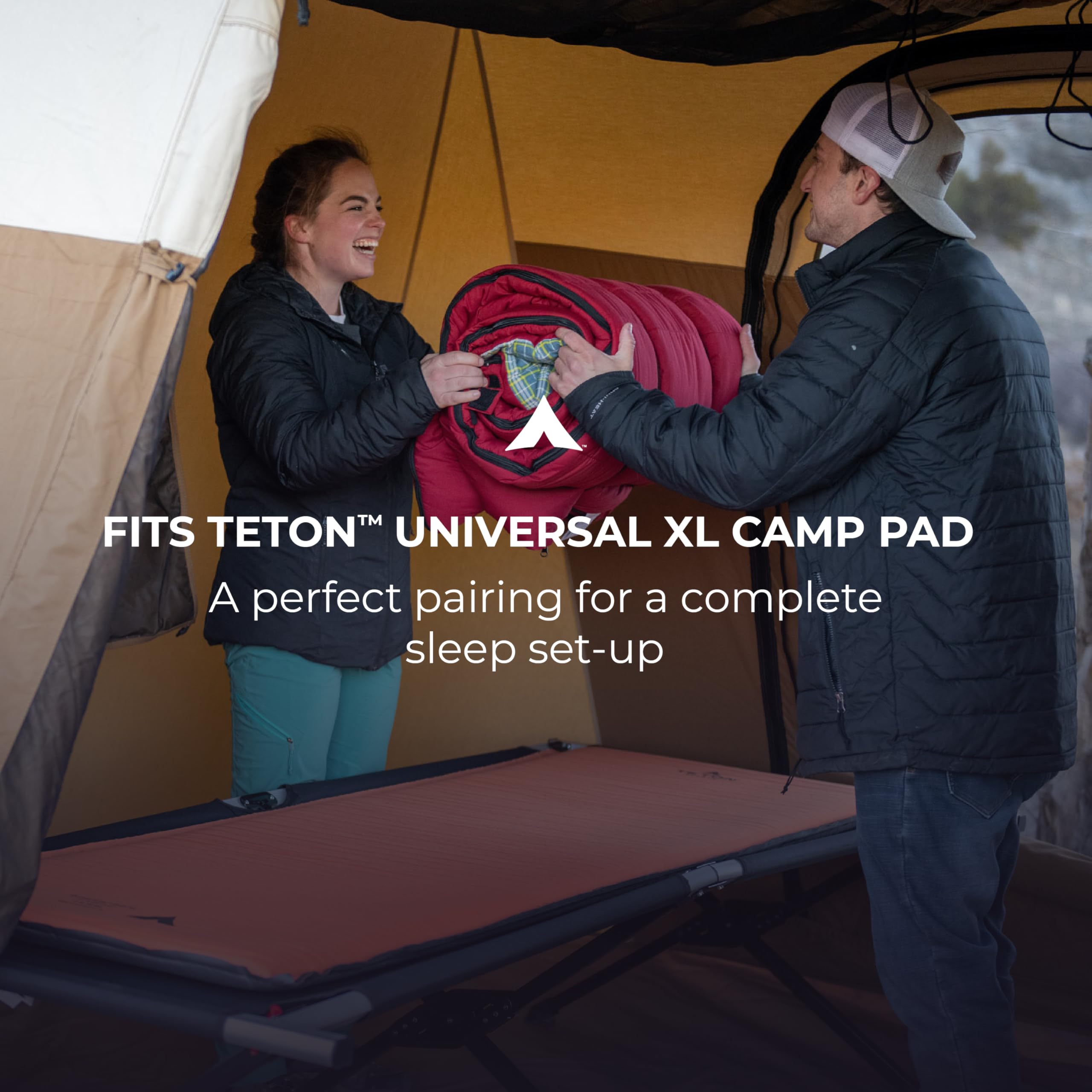 Teton Camping Cot with Patented Pivot Arm - Heavy Duty Folding Cot for Adults, Durable Canvas Sleeping Bed - Perfect for Camping, Hiking, Backpacking & Outdoor Adventures