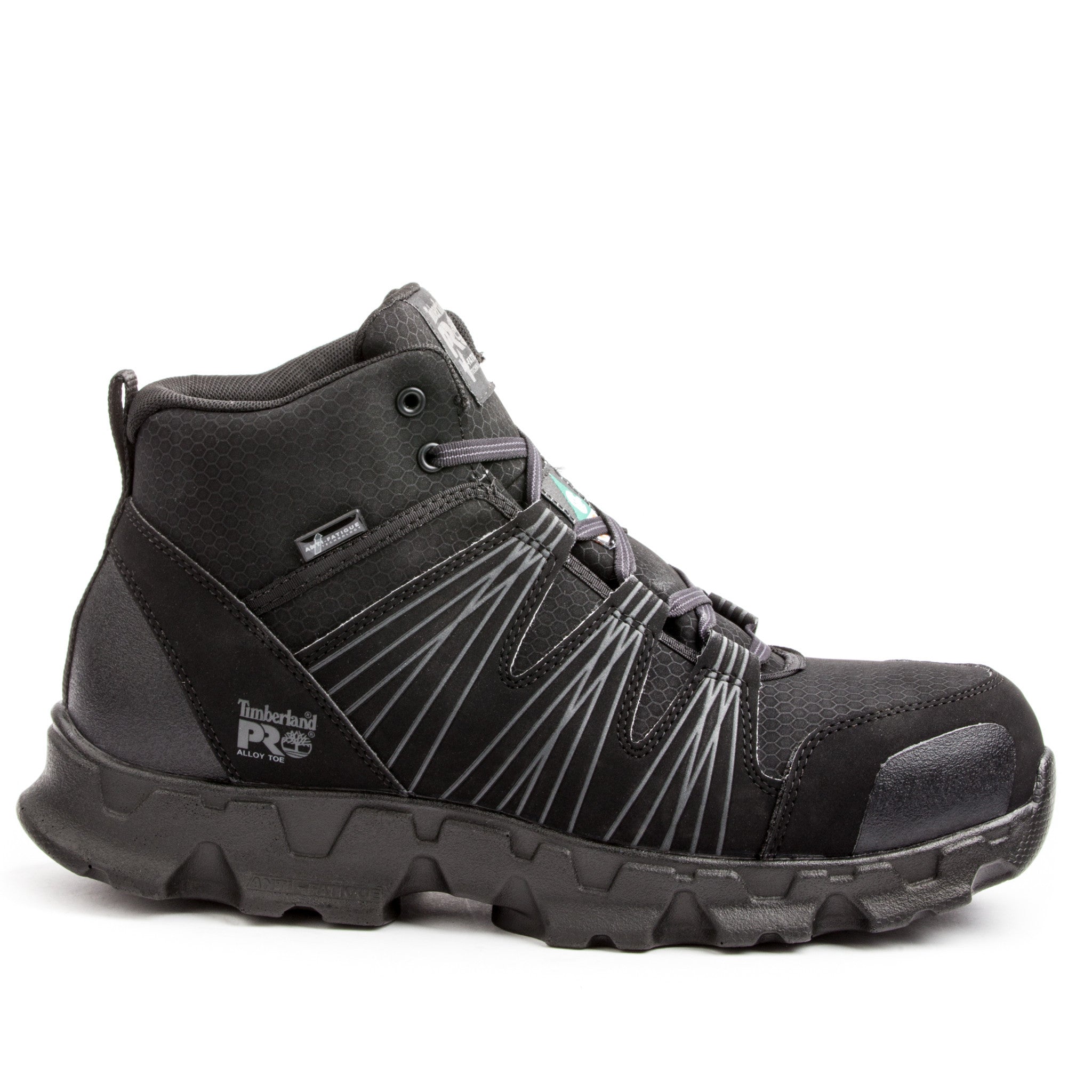 Timberland PRO Men's Powertrain Mid Alloy Toe Work Boots - Steel Toe Safety Shoes for Construction & Industrial Work | A11ZU | Durable & Comfortable for Long Shifts