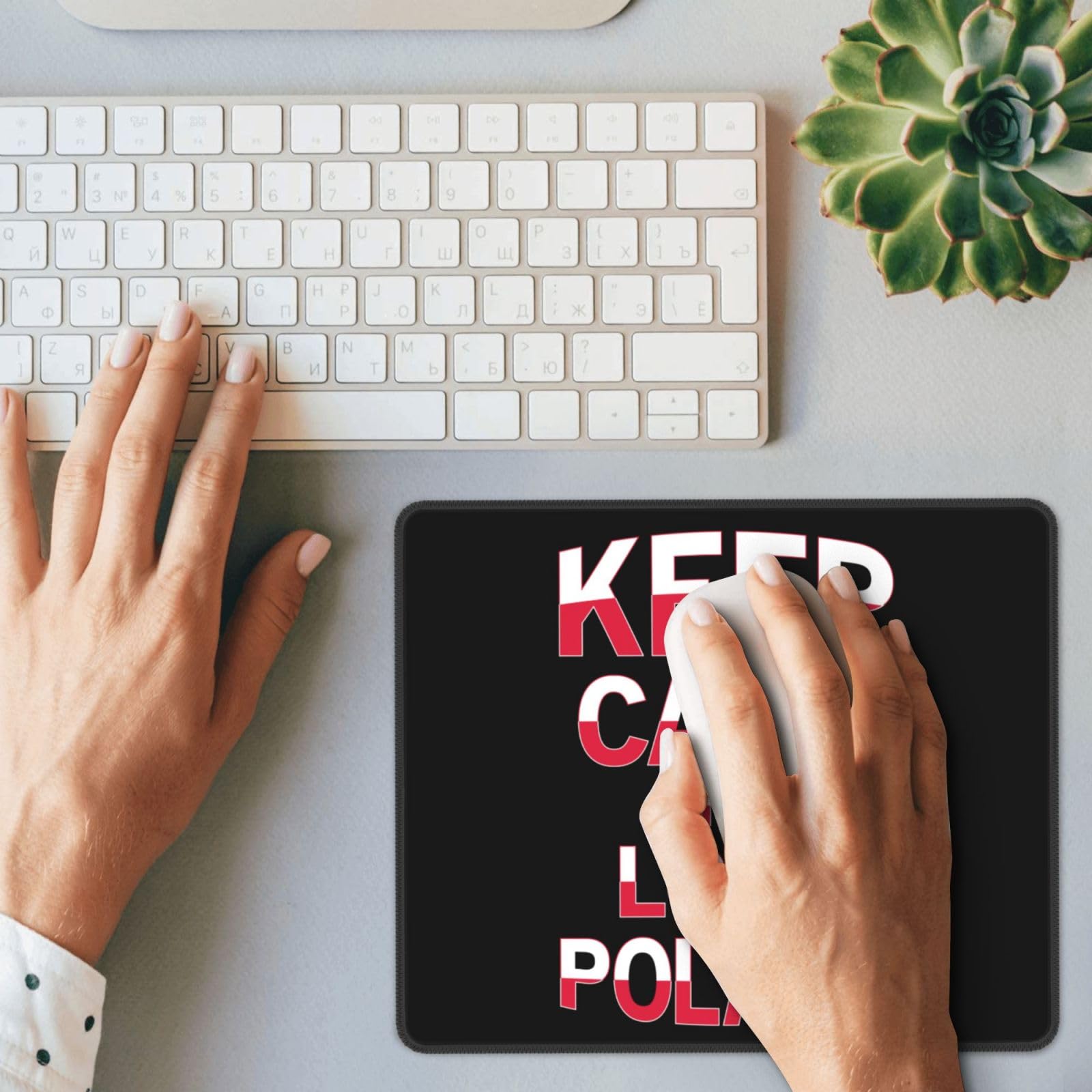 SIYTUAU Keep Calm and Love Poland Mouse Pad - 10x12 Inch Waterproof Non-Slip Rubber Gaming Mouse Pad for Laptop & Office Use - Perfect for Work, Gaming & Home Decor