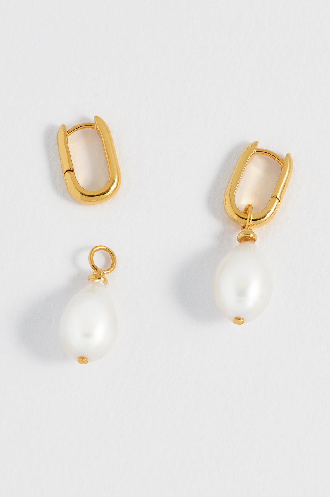 Pearl Drop Link Earrings for Women - Elegant Dangle Pearl Jewelry for Wedding, Party & Special Occasions