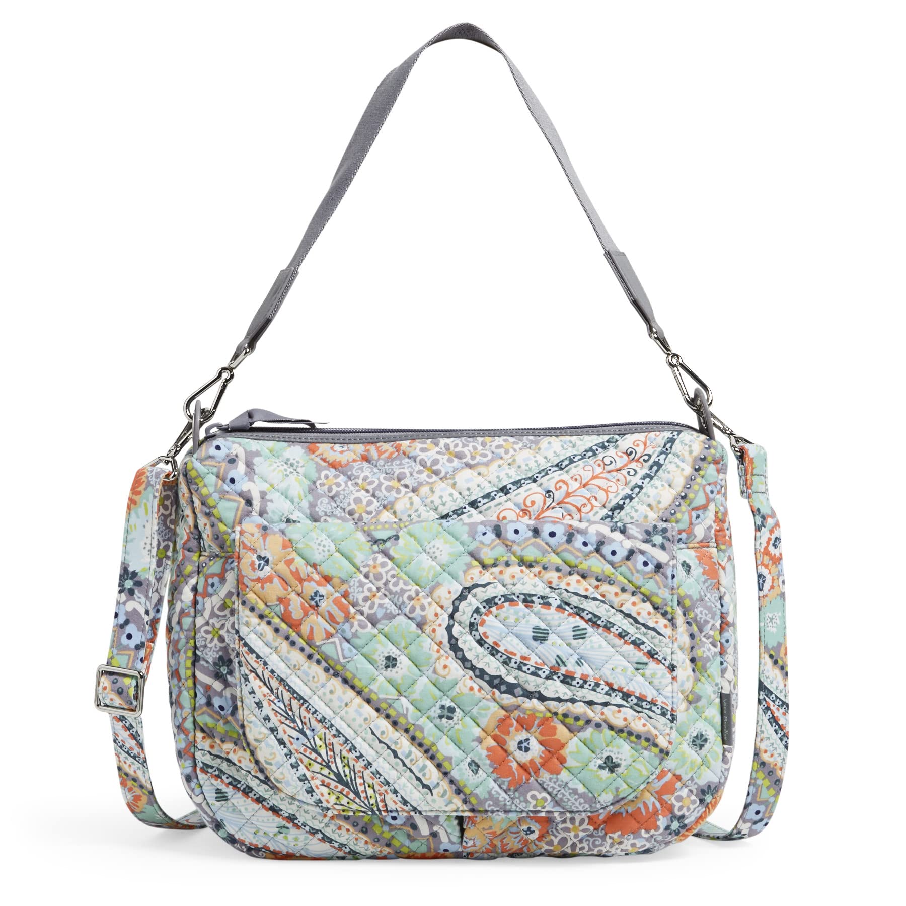 Vera Bradley Cotton Carson Shoulder Bag Crossbody Purse for Women - Lightweight & Stylish Handbag for Travel, Work, and Everyday Use