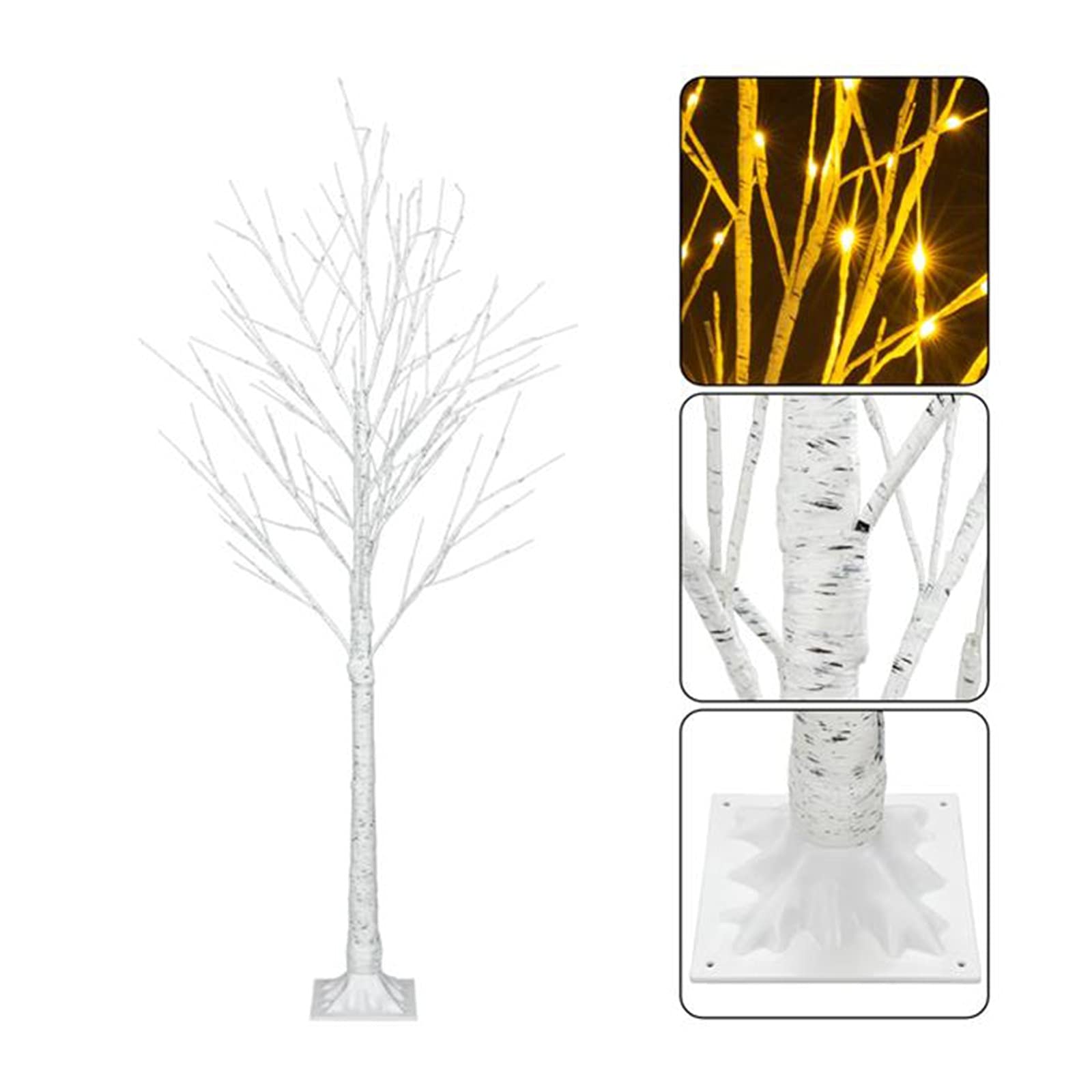 6FT Prelit Snowflake Christmas Tree with 96 Warm White LED Lights - Indoor Holiday Decor for Living Room, Bedroom, Office & Party