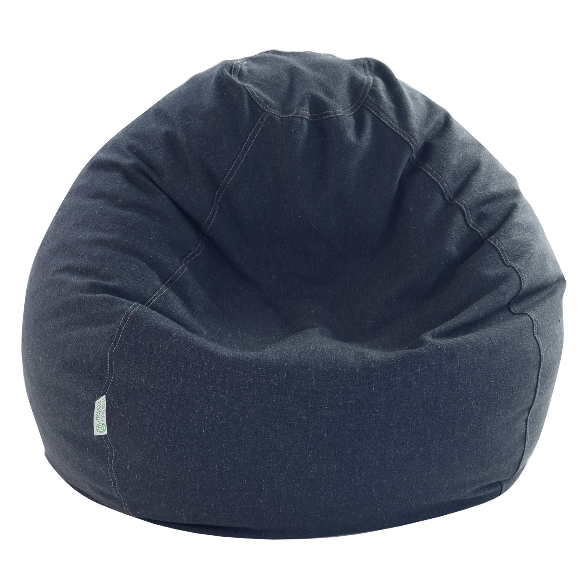 Majestic Home Goods Wales Small Navy Bean Bag Chair - Cozy & Comfortable for Kids Room, Living Room, or Dorm Decor