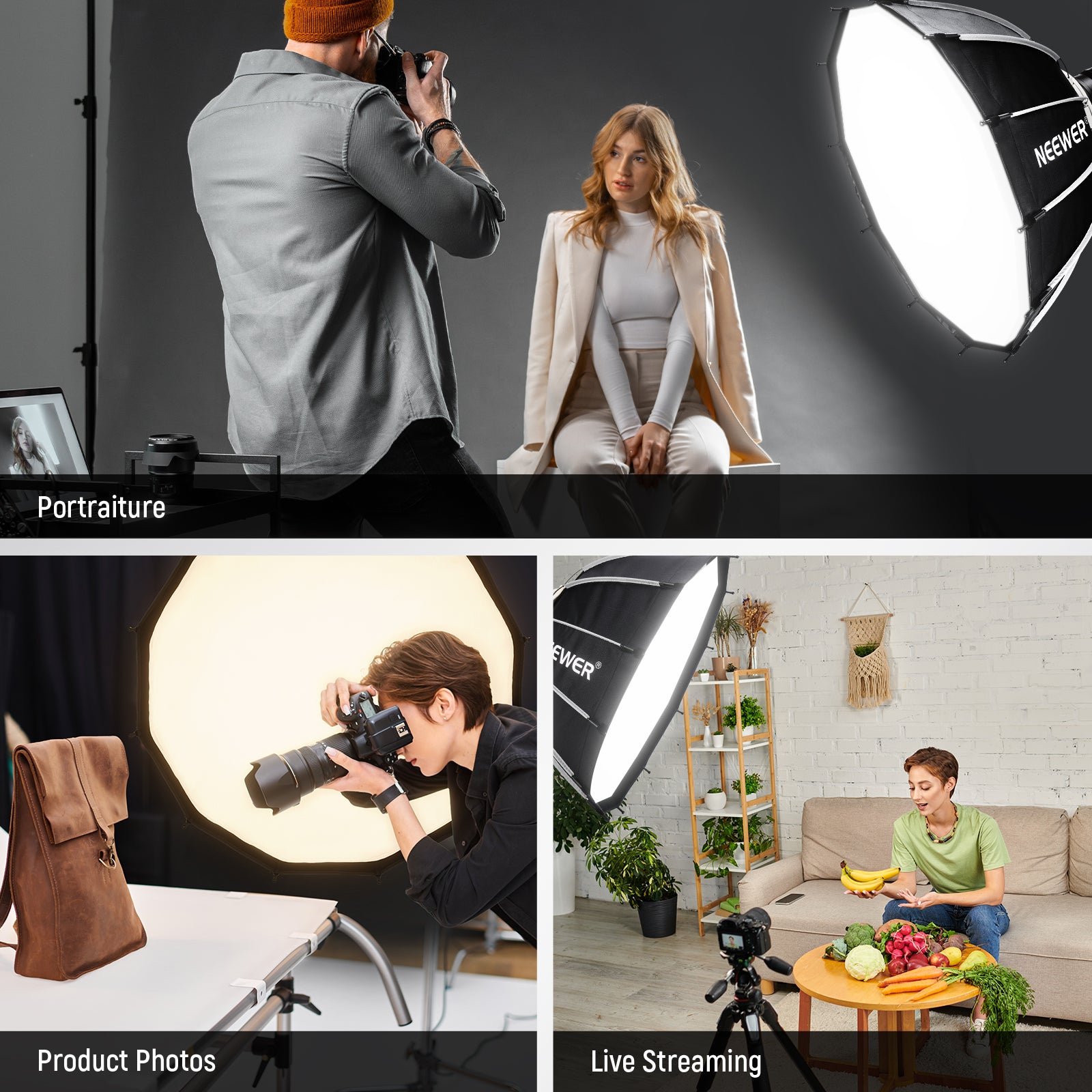 NEEWER NS6P/NS7P 12-Sided Parabolic Softbox for Professional Photography - Perfect for Portrait, Product & Studio Lighting