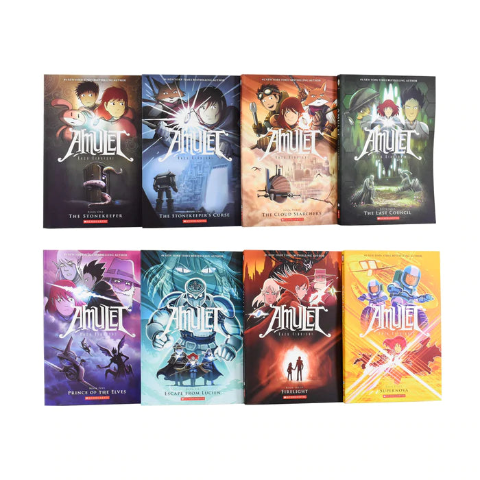 Amulet #1-8 Box Set Paperback - Complete Graphic Novel Series for Kids & Teens - Perfect for Gifts, Reading, and Collecting