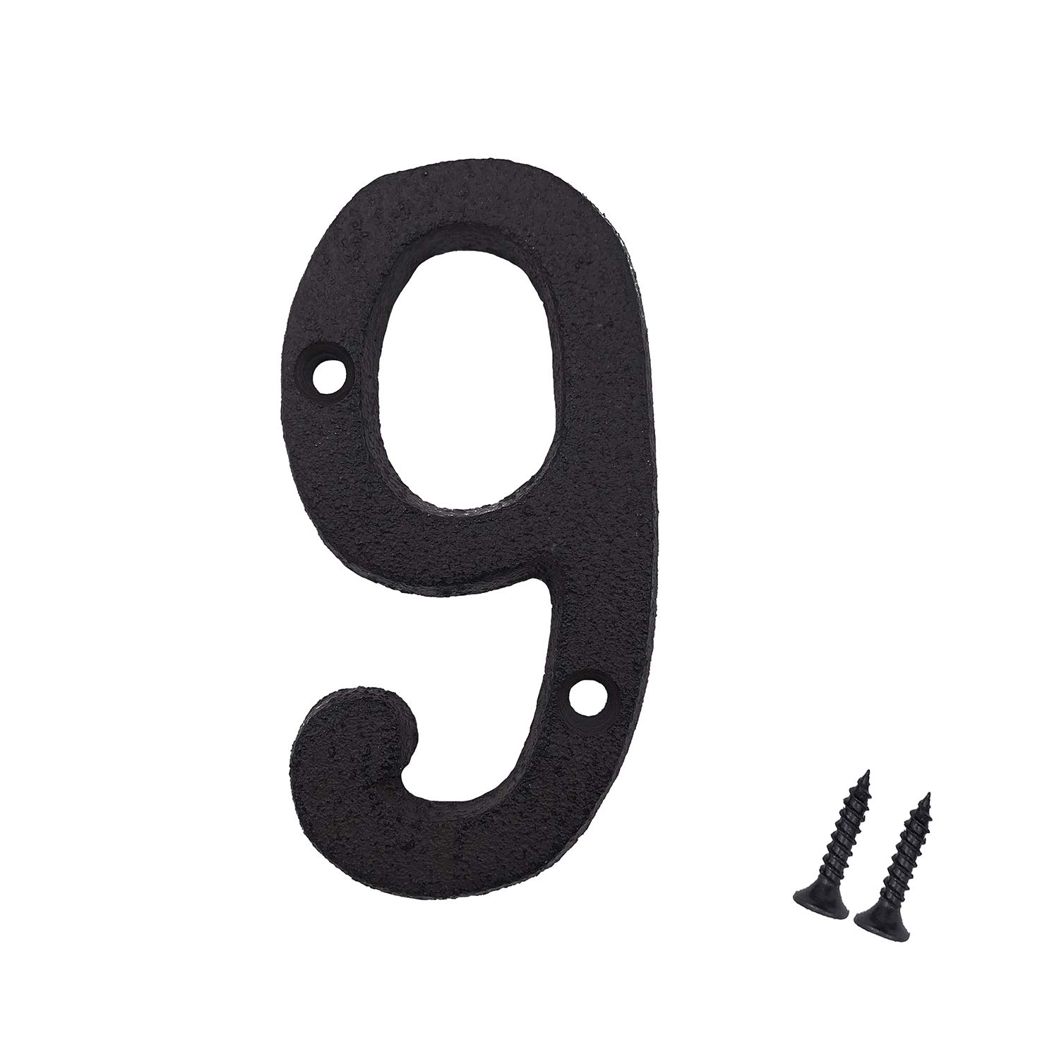 3 Inch Cast Iron House Numbers - Durable Mailbox & Home Address Plaque (Number 9) for Front Door, Porch & Yard Decor