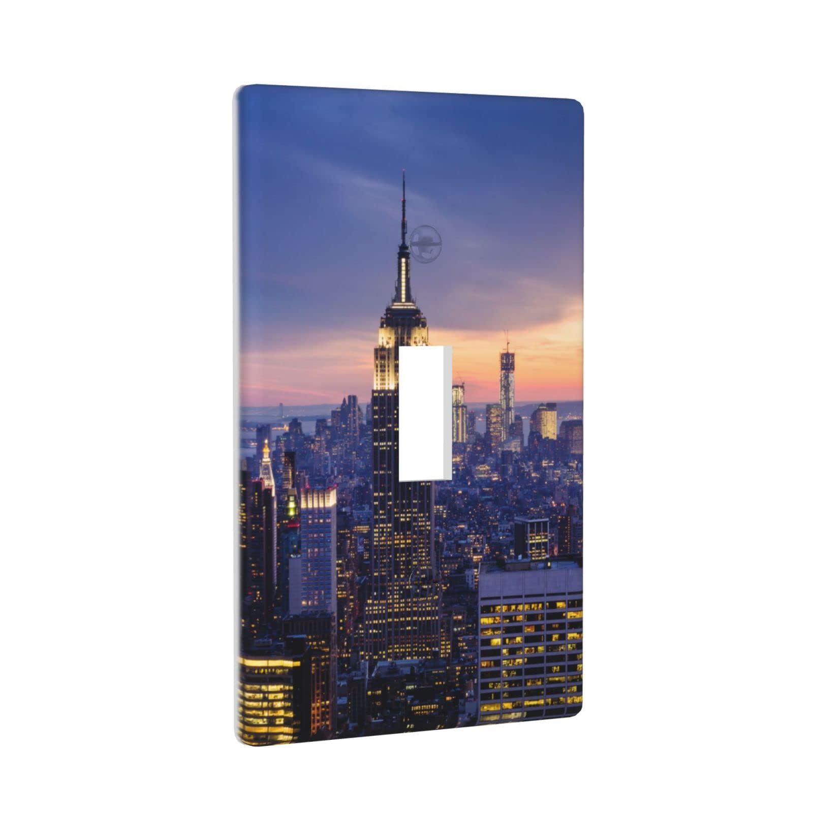 Bohemian Sky Blue Night Light Switch Cover - NYC Hippie Style Decorative Wall Plate for Bedroom, Living Room & Nursery - Sing Gang Lightswitch Guard