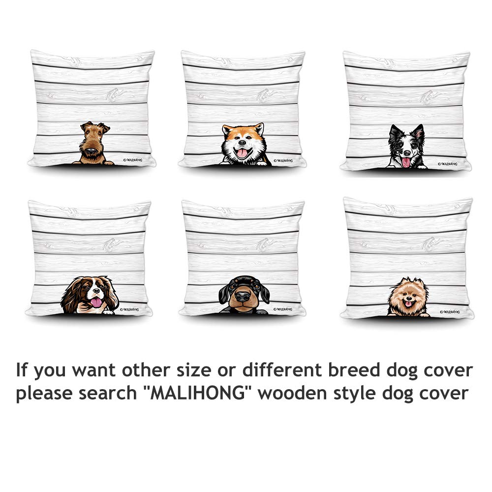 Cute Peeking Boston Terrier Dog Throw Pillow Cover - 16x16 Inch Modern Wooden Background Pillow Case for Sofa, Bed, Couch - Perfect for Home Decor, Living Room & Nursery Accents
