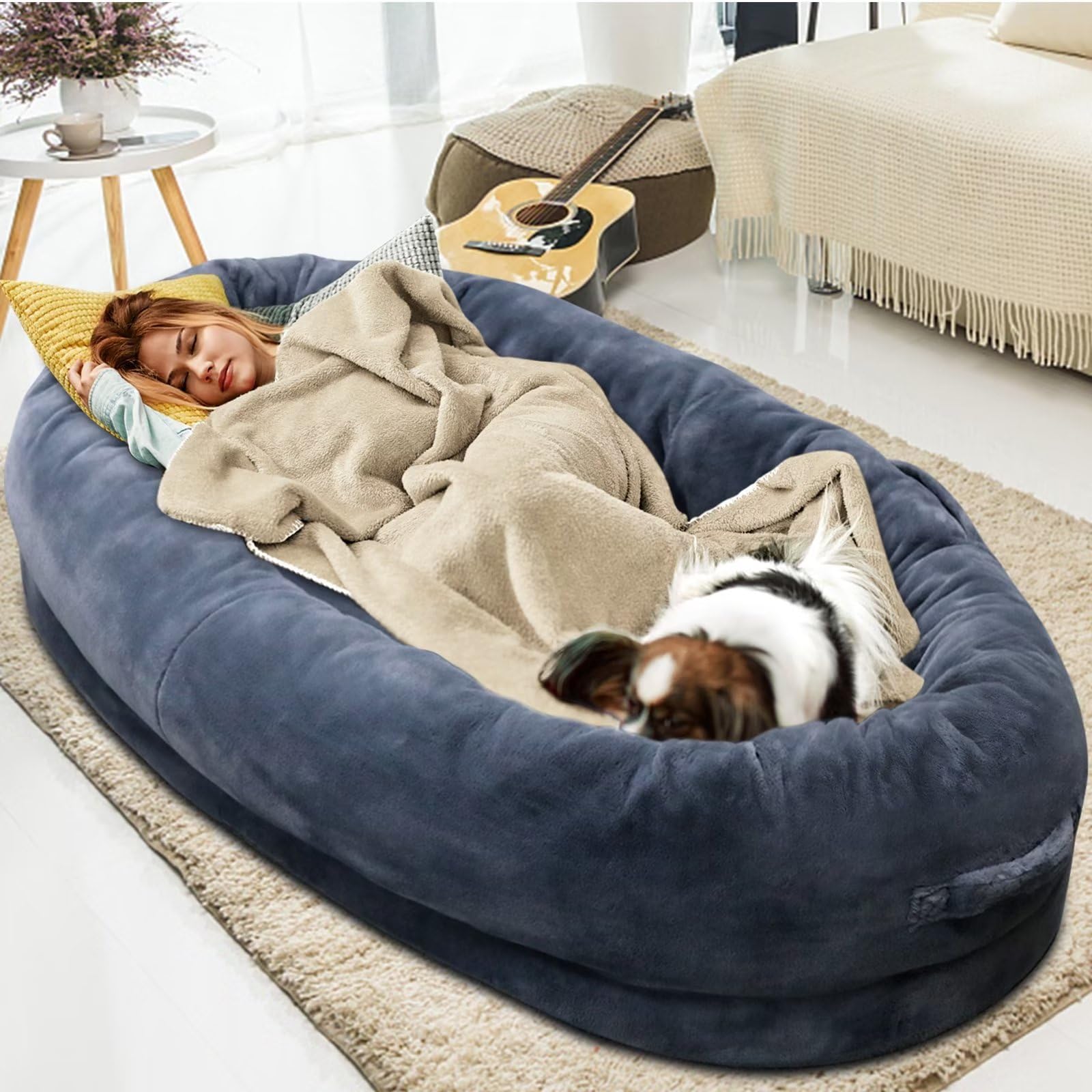 67x38x12 Inch Orthopedic Human Dog Bed for Large Dogs - Extra Soft & Cozy Fluffy Pet Bed with Removable Washable Cover - Perfect for Napping, Lounging & Cuddling at Home