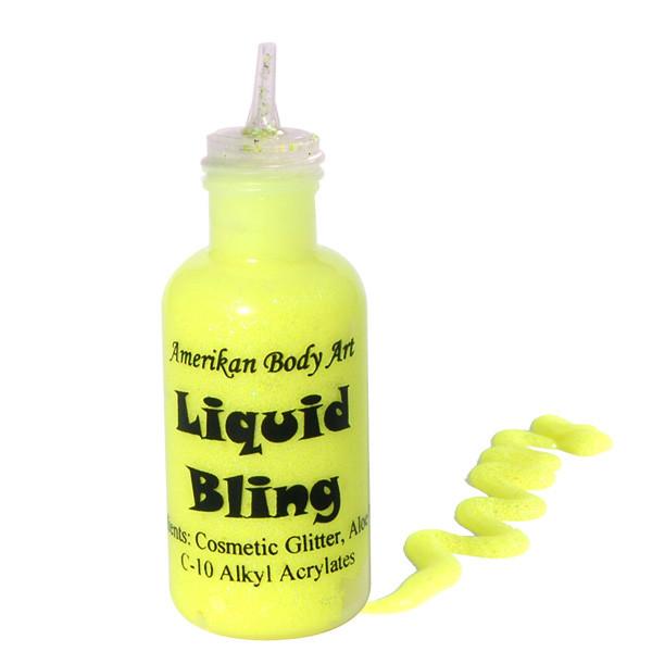 Electric Yellow Body Art Liquid Bling - 0.5oz Glitter Makeup for Face & Body - Perfect for Festivals, Cosplay & Halloween Costumes