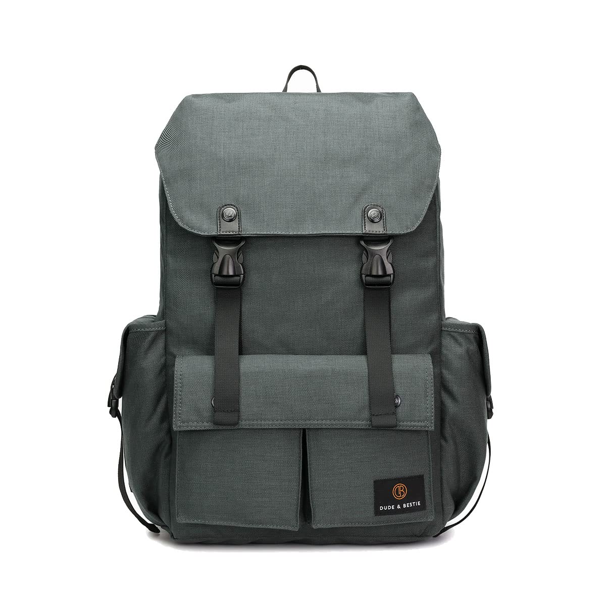 Dude & Bestie Predator 25L Laptop Backpack - Lightweight Travel & School Backpack for Men & Women (Grayish Green) - Perfect for College, Work Commute & Outdoor Adventures