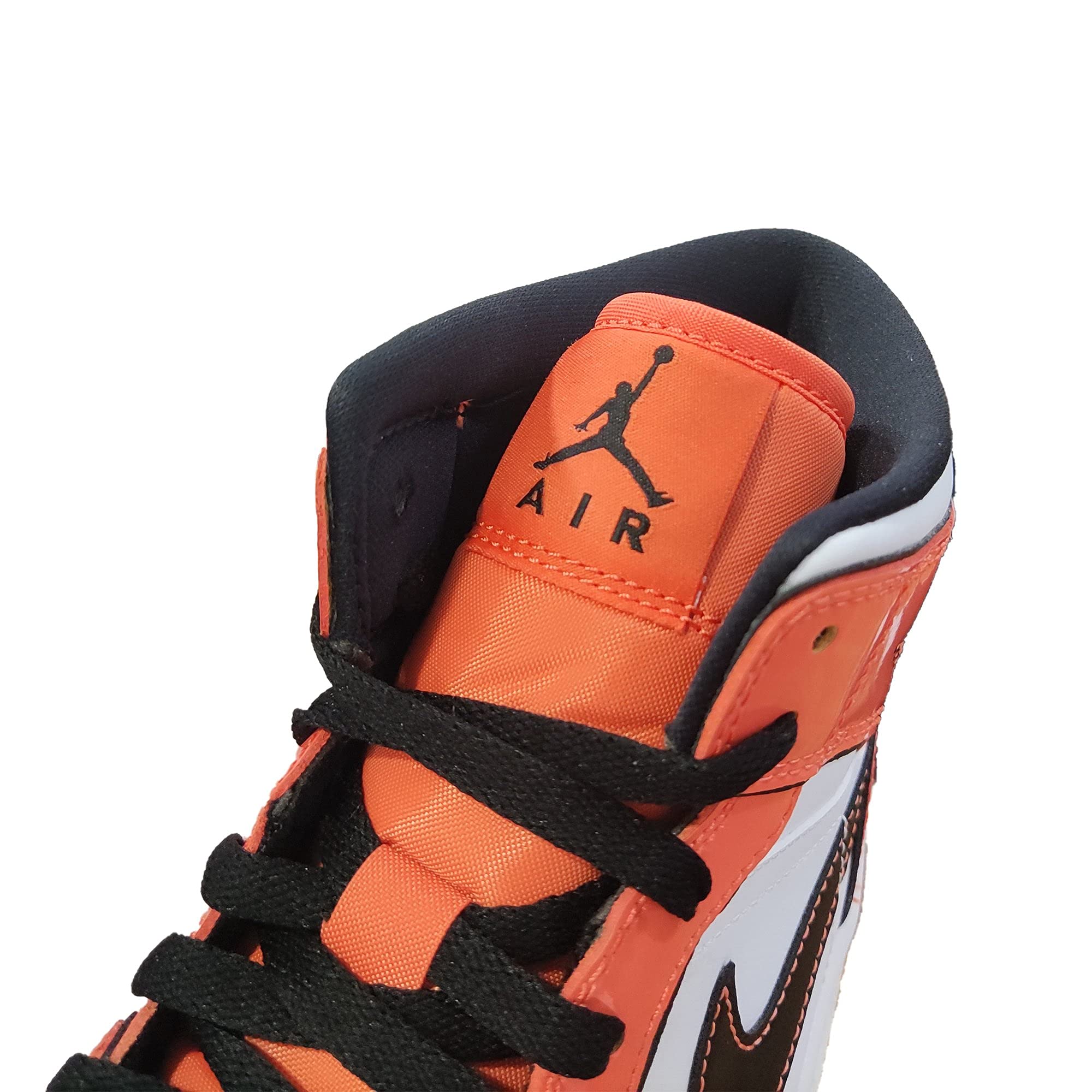 Nike Men's Air Jordan 1 Mid Sneakers - Turf Orange/Black-White - Size 9.5 | Basketball Shoes for Men, Casual Streetwear, Athletic Lifestyle