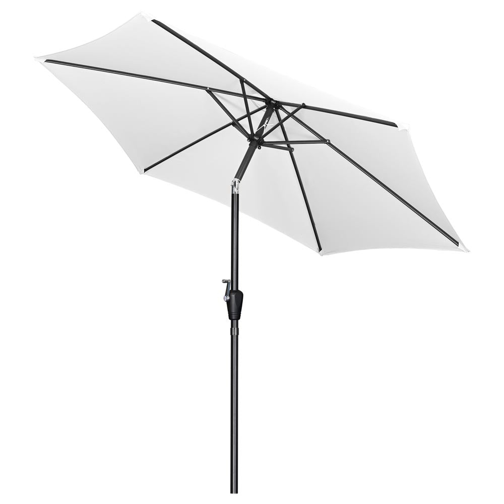 8ft 6 Rib Patio Table Umbrella for Outdoor Dining - Waterproof Cantilever Market Umbrella with Tilt Function for Backyard, Poolside & Restaurant Use