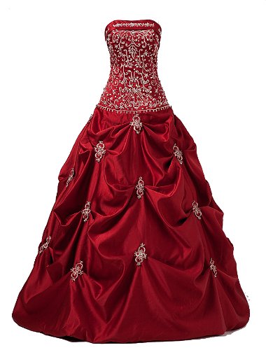 FairOnly Women's Long Sleeve Burgundy Prom Dress - Elegant Formal Gown for Homecoming, Evening Party & Special Occasions - Size L