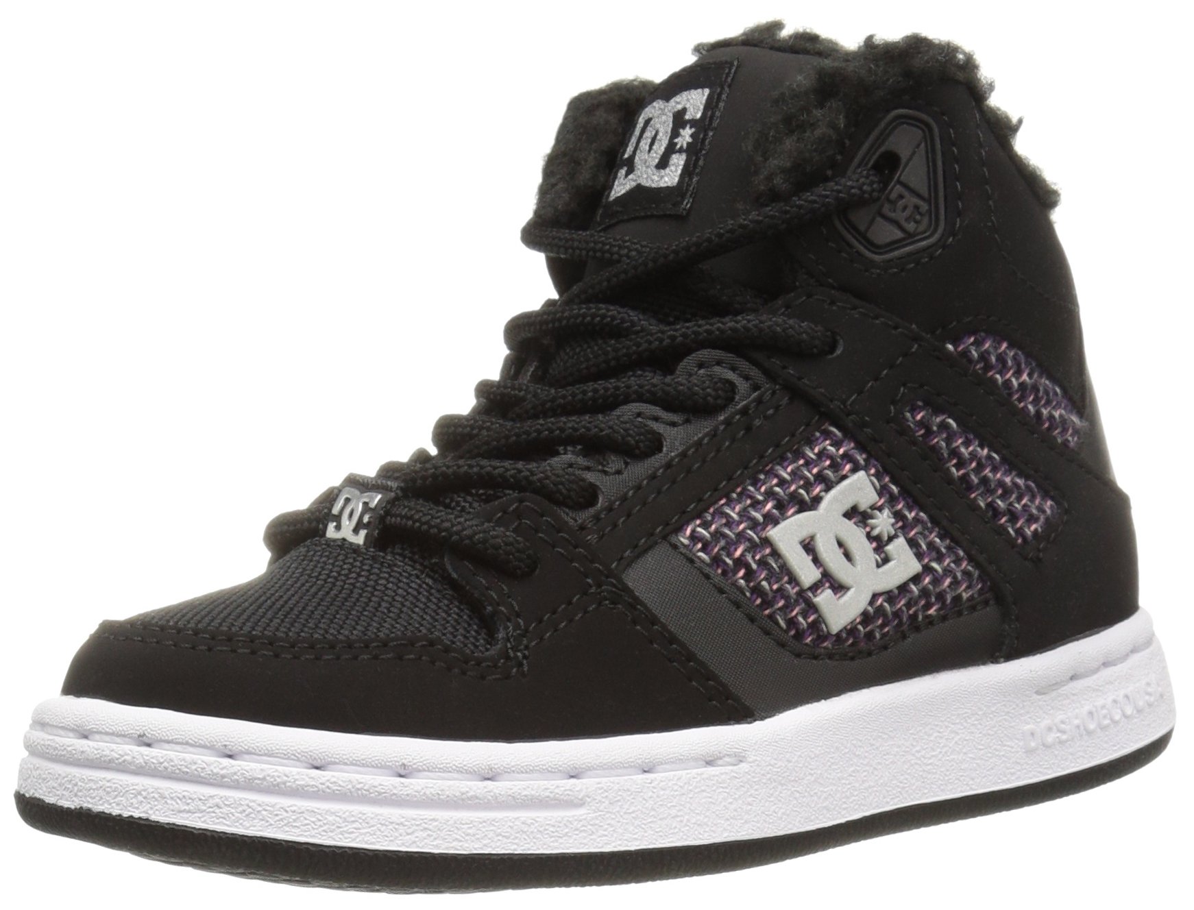 DC Rebound Wnt High Top Sneakers for Kids - Comfortable Skate Shoes for Boys & Girls - Perfect for Skateboarding, School & Casual Wear