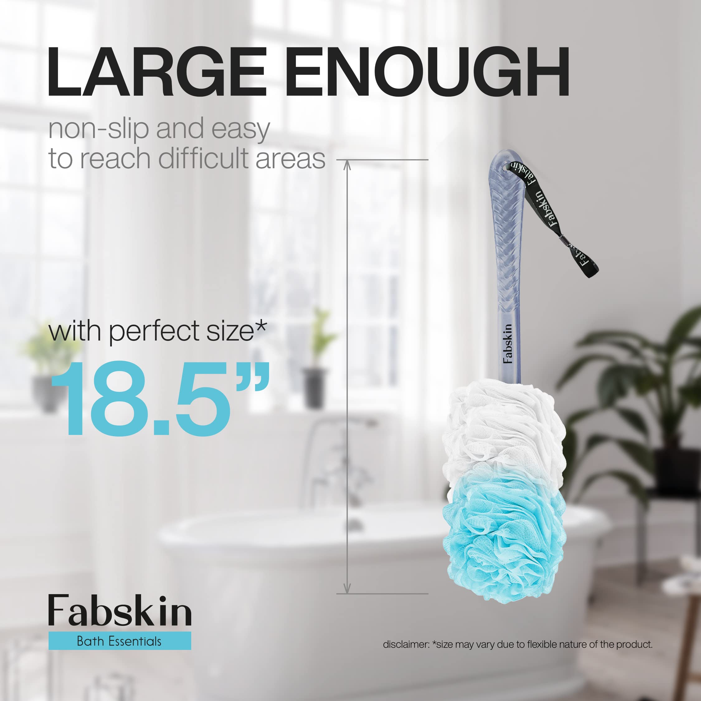 Premium Long Handle Bath Brush & Loofah Scrubber for Men & Women - Exfoliating Body Brush with Ergonomic Design for Back Cleansing | Made in India (Blue) | Perfect for Shower, Spa & Deep Skin Exfoliation
