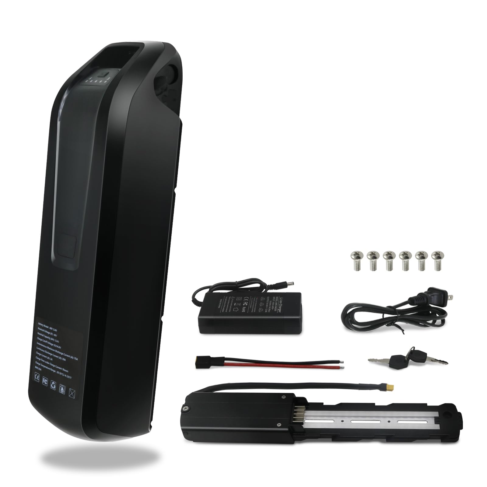 36V 48V Lithium Battery for Electric Bike - 11Ah 17Ah Ebike Battery with 2A Fast Charger, 30A BMS, USB Output & LED Indicator | Compatible with 0-1400W Motors | Safe Lock & Base Included | Perfect for Commuting, Mountain Biking & Urban Travel (36V 11Ah)