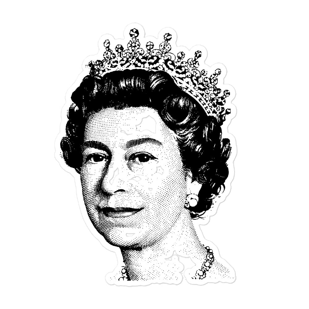 Queen Elizabeth II Car Window Decal Sticker - Waterproof Vinyl Decals for Cars, Laptops, Water Bottles | Royal British Monarchy Decor for Home, Office, Vehicles