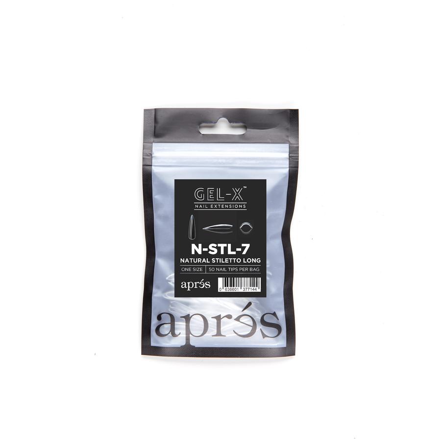 Apres Gel X Natural Stiletto Long Refill Tips - Size #000 & #9 - Perfect for Salon Nail Extensions & DIY Manicures at Home