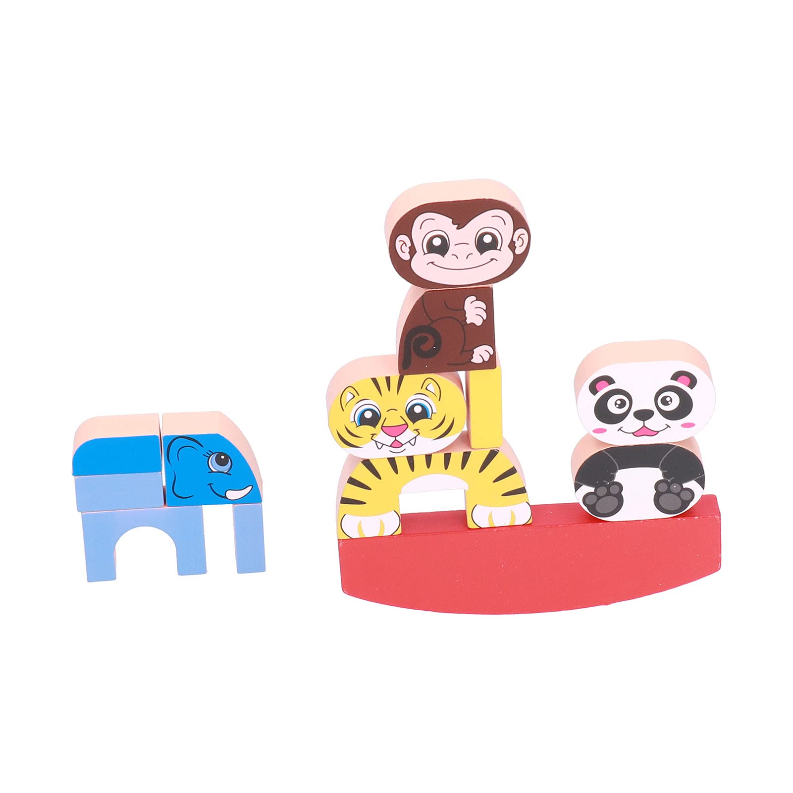 Wooden Stacking Blocks Toy - Animal Shape Balancing Game for Kids, Educational Montessori Toy with Storage Bag - Develop Motor Skills & Hand-Eye Coordination - Perfect for Home Play, Classroom & Birthday Gifts