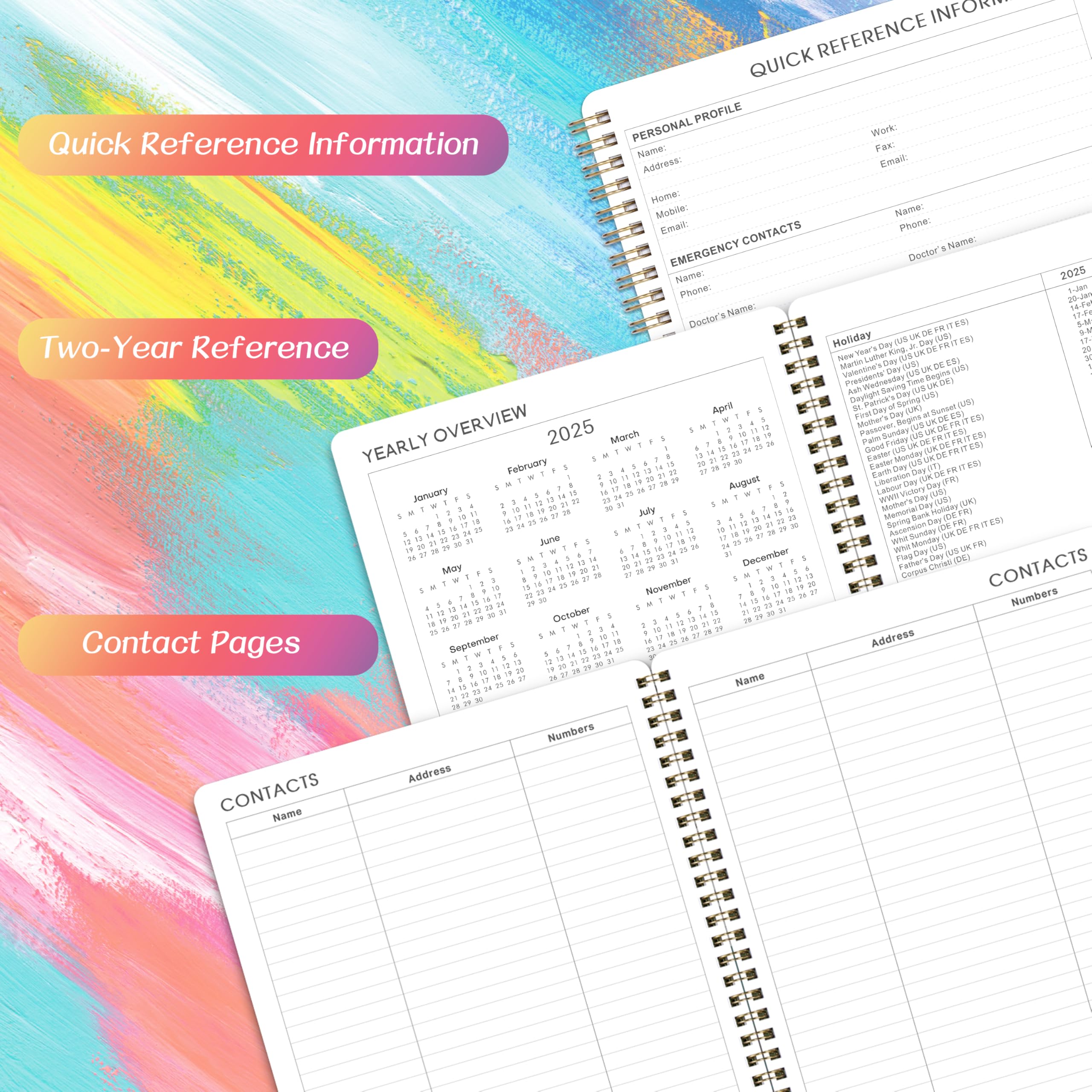 2025 Weekly & Monthly Planner - January to December 2025 Calendar with Tabs, 8