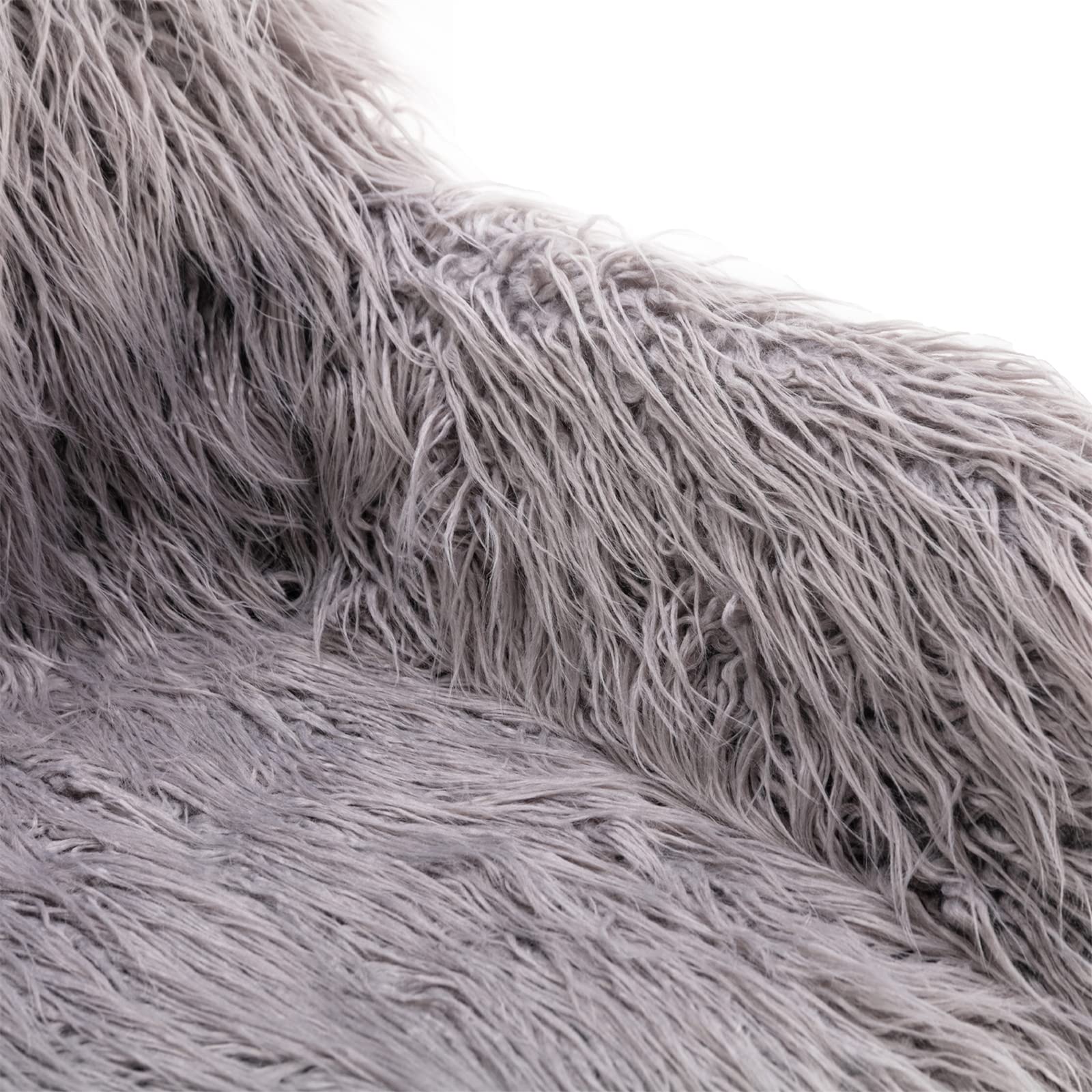 Luxury Faux Fur Office Chair with Gold Legs - Adjustable Swivel Vanity Chair for Women & Teens, Soft Fluffy Desk Chair for Home Office, Makeup Room & Bedroom (Grey) - Perfect for Working, Studying & Relaxing in Style