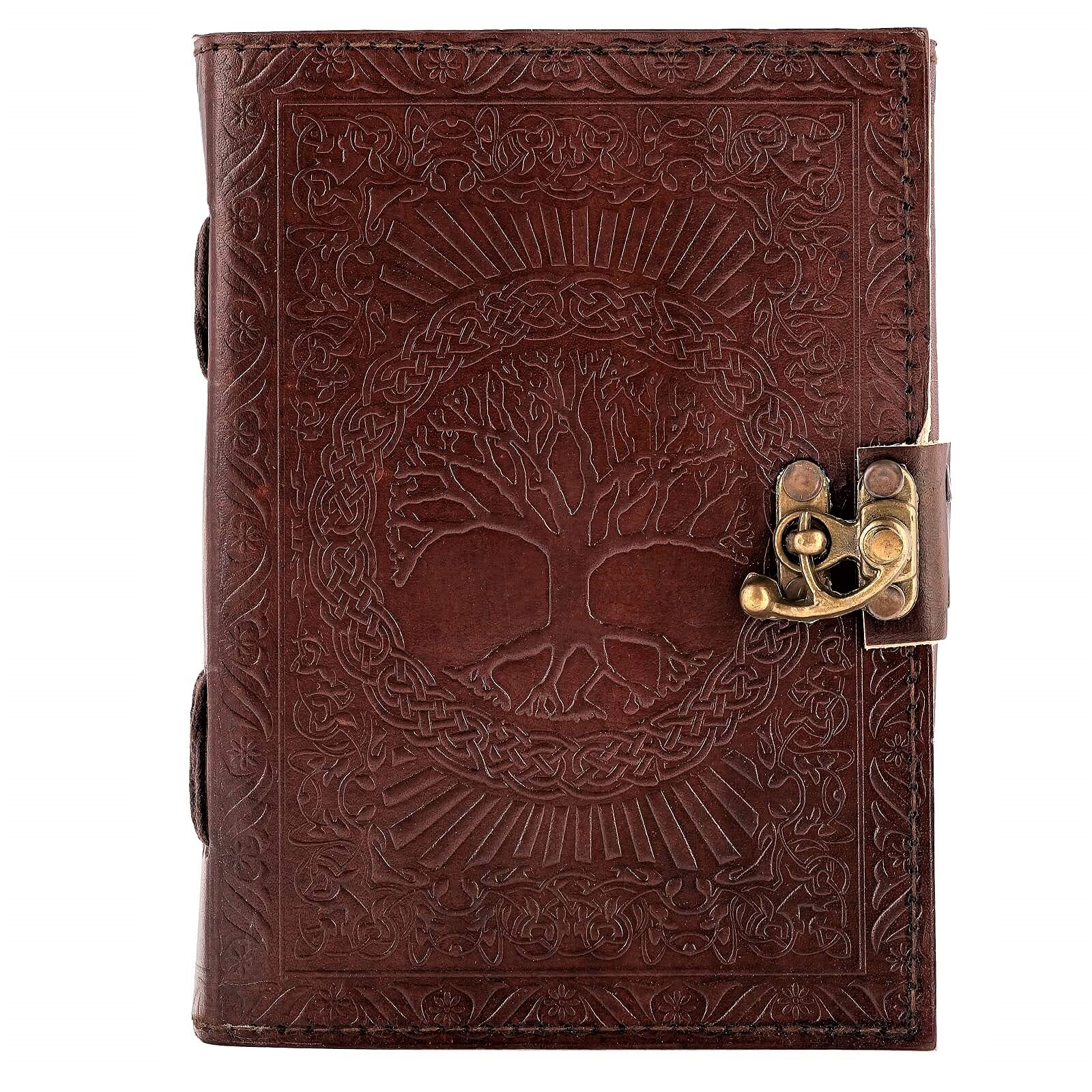 Handmade Vintage Leather Journal for Men & Women - Unlined Sketchbook, Scrapbook & Writing Notebook with Bank Pages | Perfect for Travel, Bullet Journaling & Gift Giving