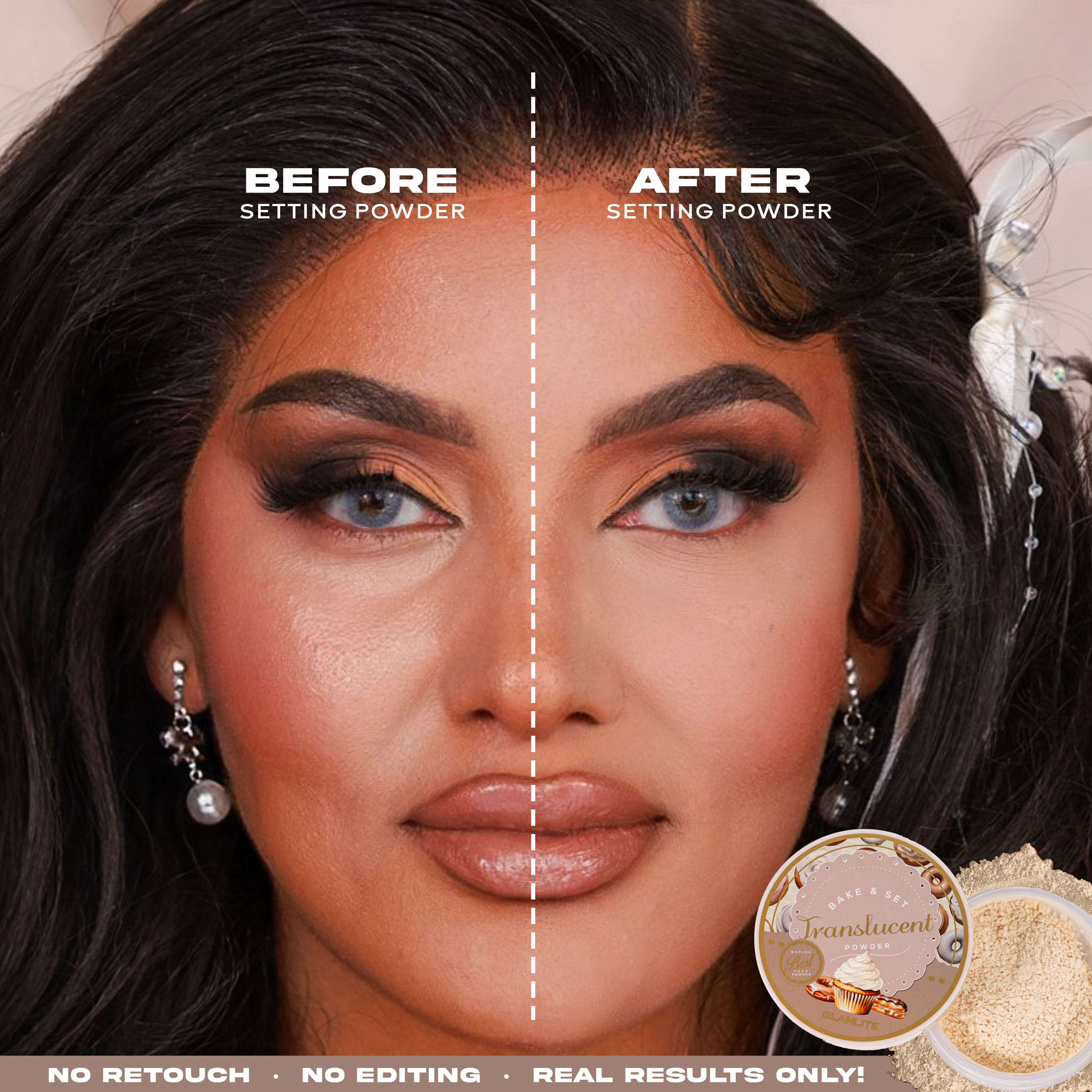 Translucent Bake & Set Powder - Oil Control & Matte Finish for Flawless Makeup | Perfect for Baking, Setting & Long-Lasting Wear | Ideal for Daily Use, Special Occasions & Professional Makeup Artists