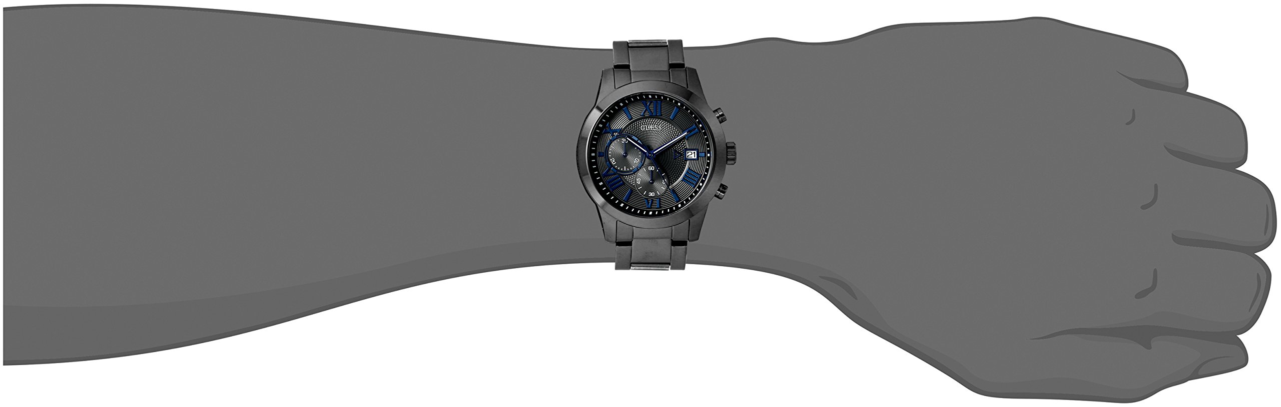 GUESS Men's Stainless Steel Gunmetal Chronograph Bracelet Watch - Waterproof Dress Watch for Business, Casual & Formal Occasions