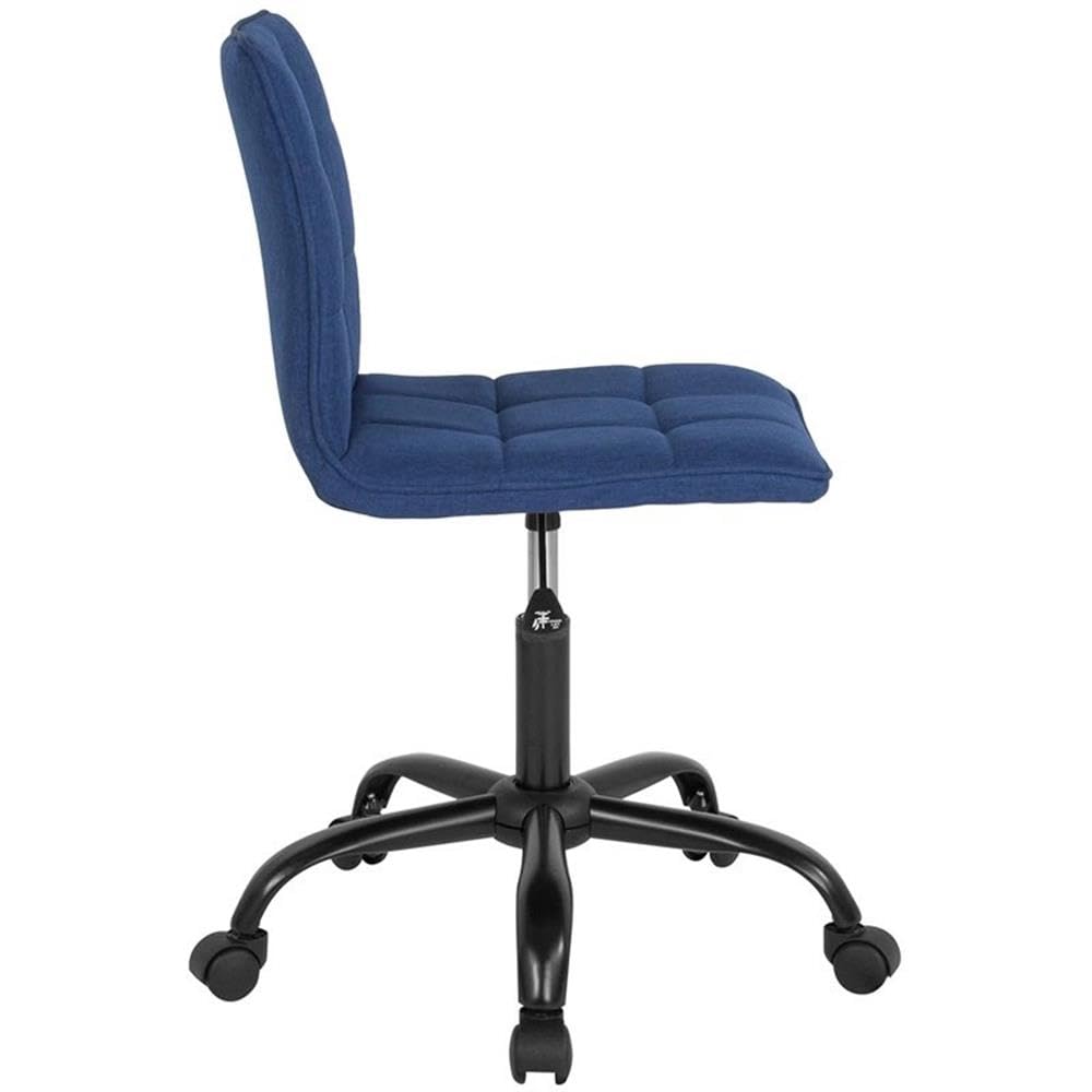 UrbanPro Mid Back Tufted Swivel Office Chair - Ergonomic Desk Chair with Lumbar Support, 360° Rotation & Adjustable Height - Perfect for Home Office, Gaming & Workspace (Blue)