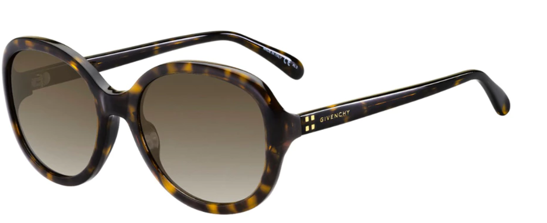 Givenchy GV 7124/S YWP/HA Havana Brown Oval Women's Sunglasses - Stylish UV Protection for Fashionable Outfits & Summer Vacations