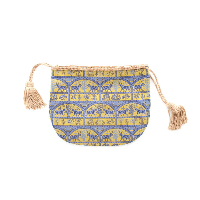 Nishijin Ori Small Drawstring Bull Purse - Handmade Kyoto Japanese Traditional Craft Bag for Coins, Jewelry & Gifts | Perfect for Festivals, Travel & Everyday Use