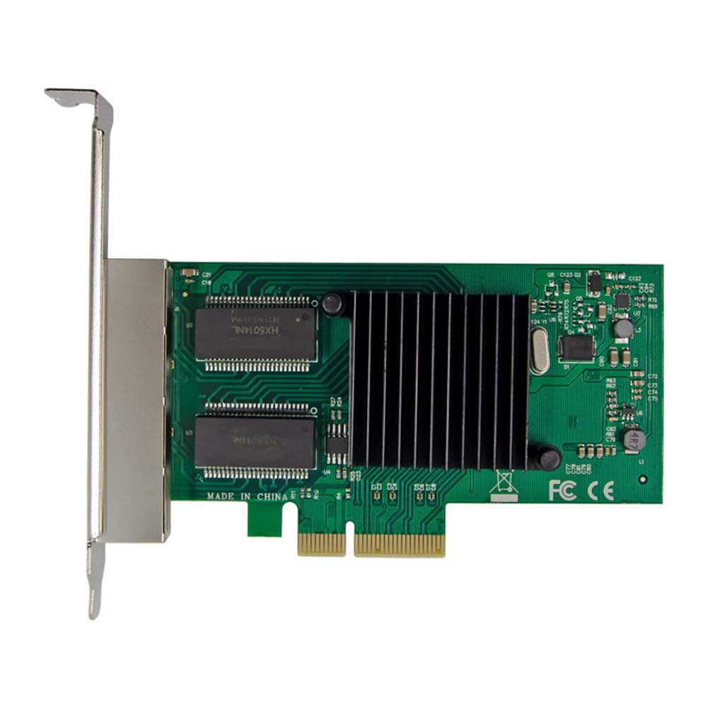 CYBUCH PCI-E Gigabit Network Card - I350-T4 Server Adapter with 4 RJ45 Ports for High-Speed Networking | Ideal for Gaming PCs, Workstations & Data Centers