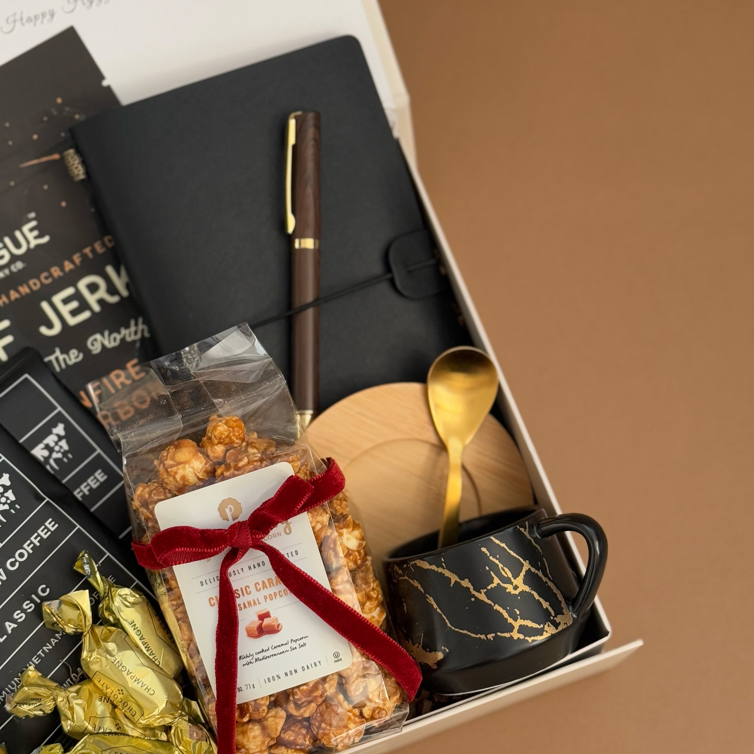 Premium Hygge Gift Box for Men - Gourmet Coffee, Delicious Treats & Thoughtful Essentials - Perfect for Birthday, Anniversary & Holiday Gifts