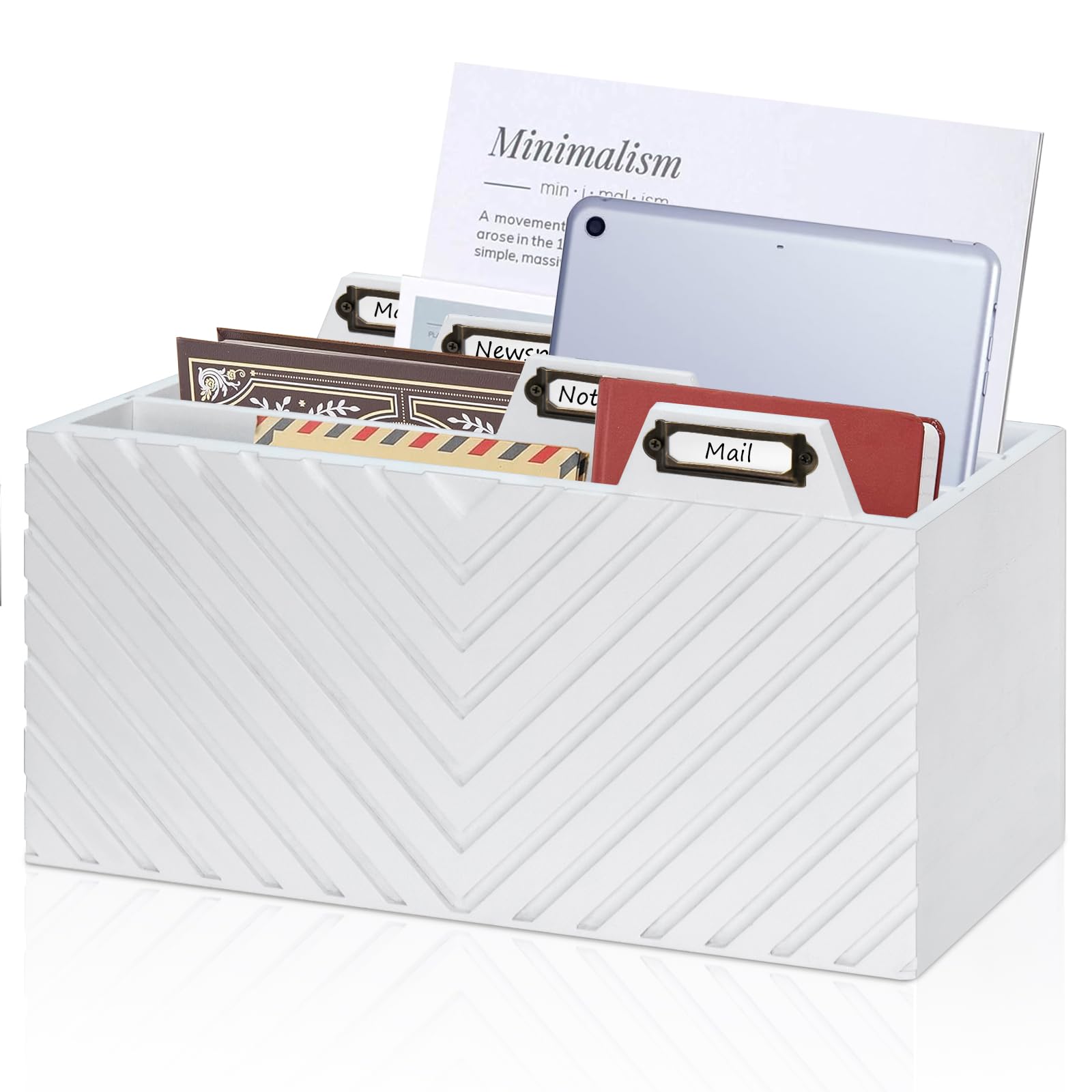 Wooden Mail Organizer with 3 Compartments - Wall Mount or Countertop Desk Organizer for Letters, Bills & Paper Files | Perfect for Home Office, Entryway & Mail Sorting Stations