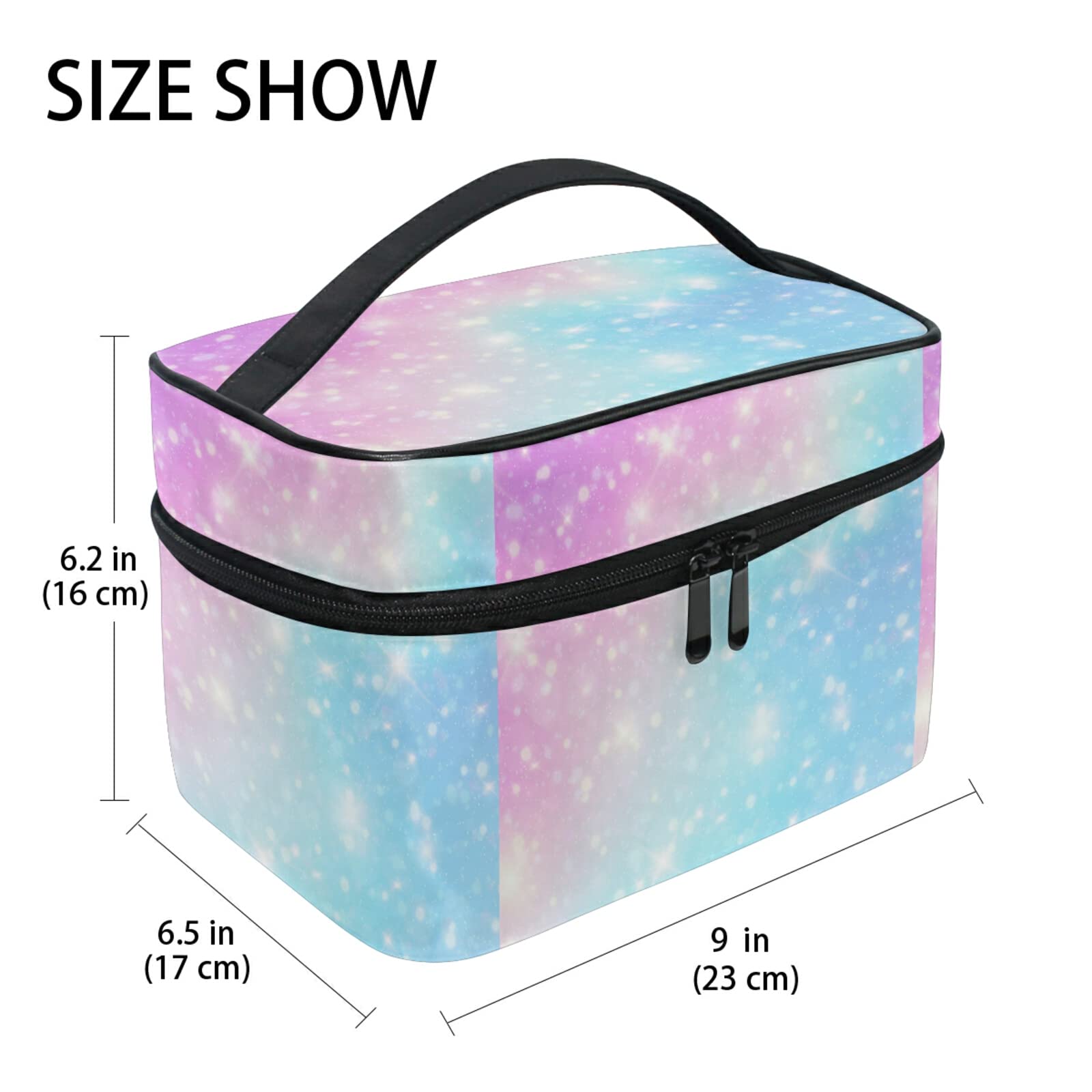 Art Rainbow Star Makeup Bag for Women - Waterproof Cosmetic & Toiletry Travel Case - Perfect for Travel, Gym, and Daily Organizer
